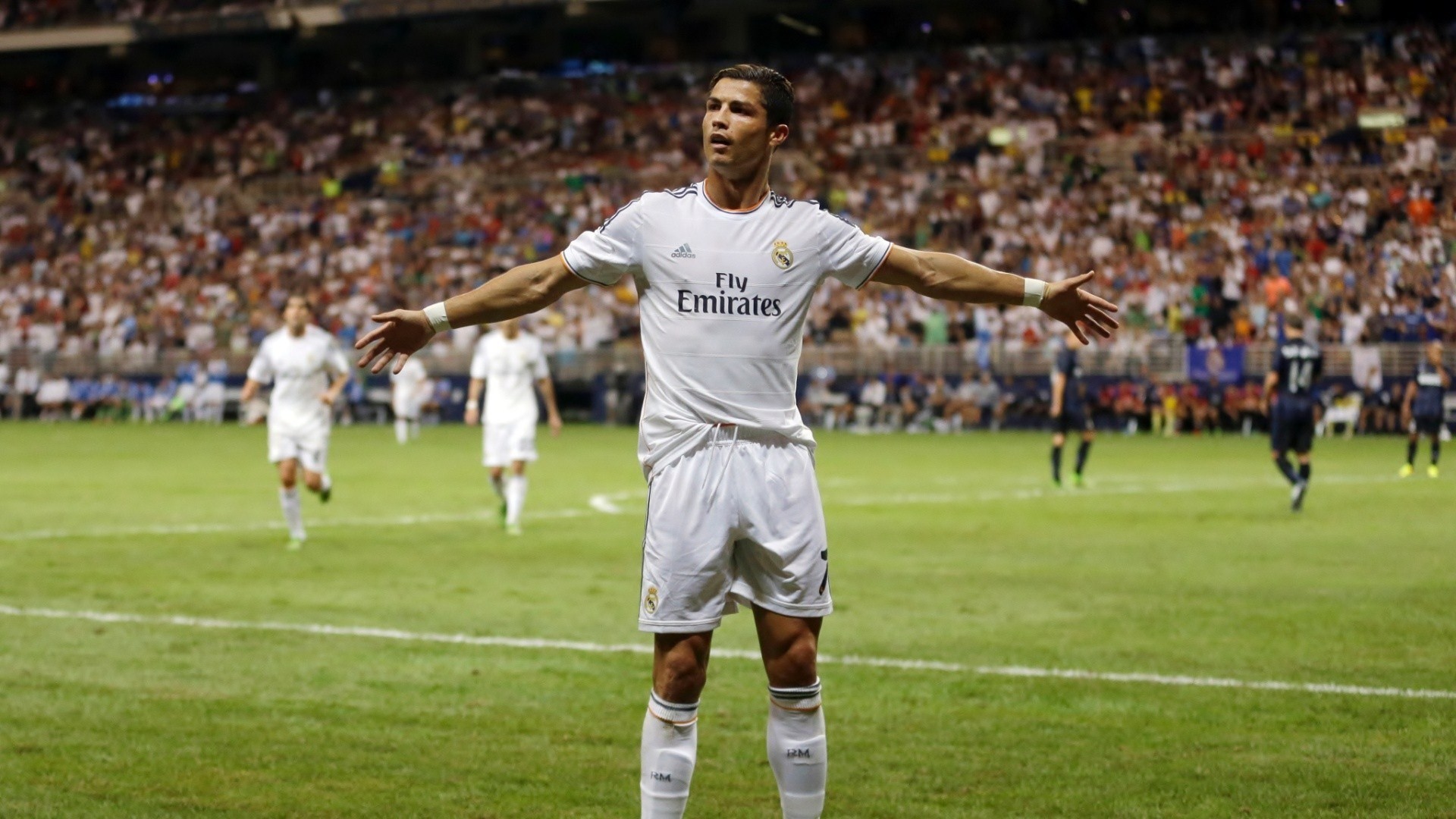 Cristiano Ronaldo, Real Madrid, Esultanza, Stadio, 1920x1080, immagine di sfondo