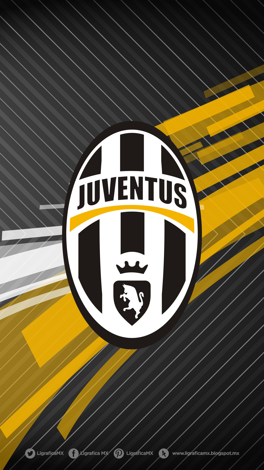 Juventus, Stemma, Strisce oro, Full HD, sfondo per iPhone e Android