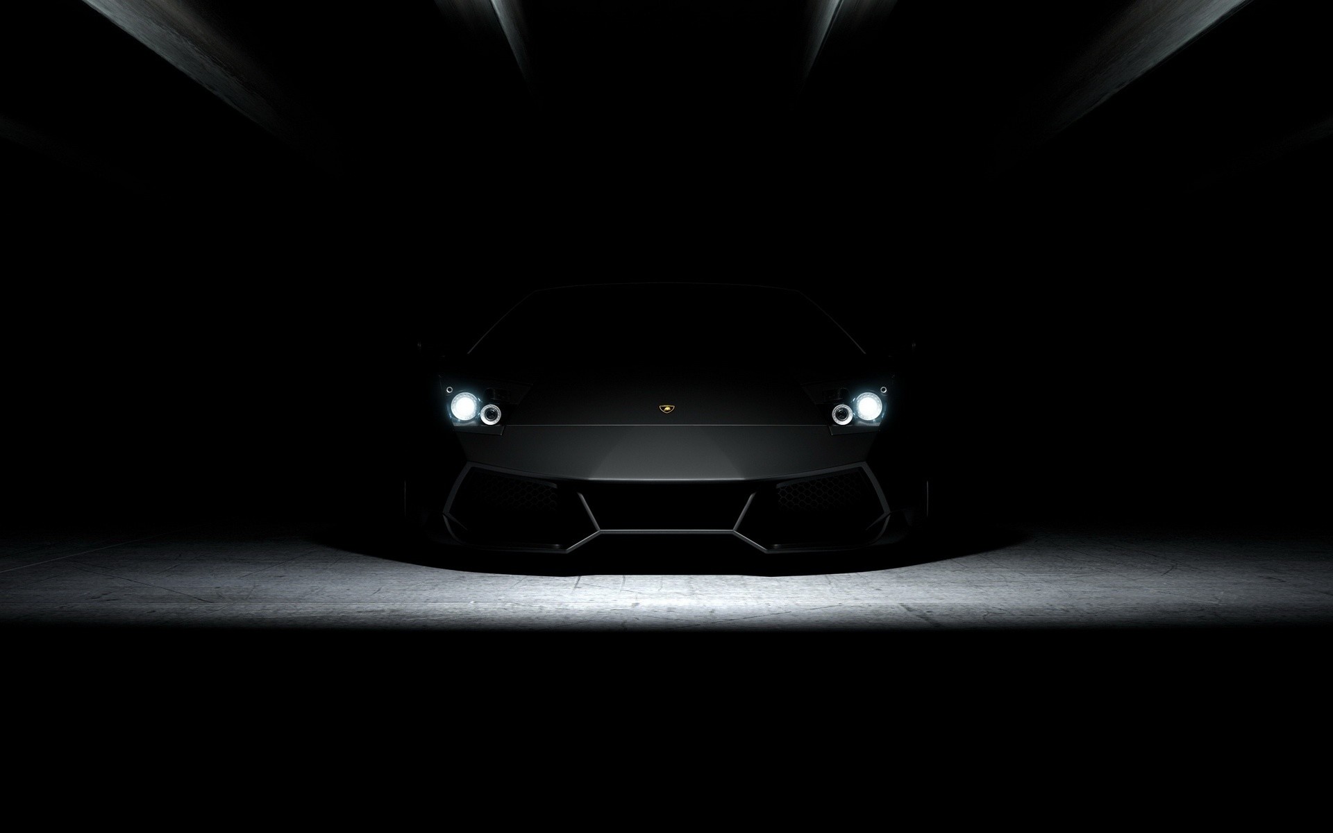 Lamborghini Aventador, Fari, Sfondo nero, Minimalismo, 16:10 Full HD, wallpaper widescreen