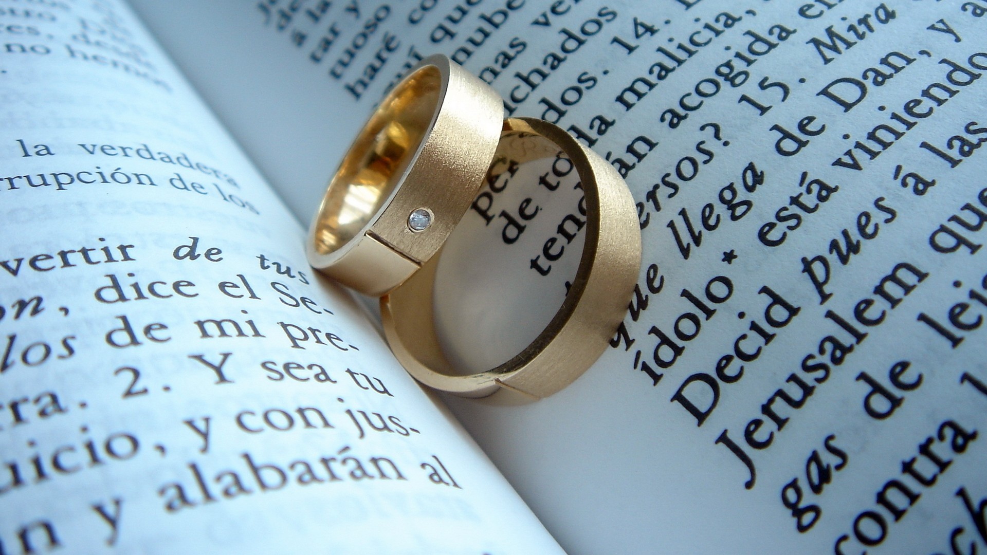 Fedi nuziali, Bibbia, Anelli d'oro, Pagine, Full HD, sfondo per portatile