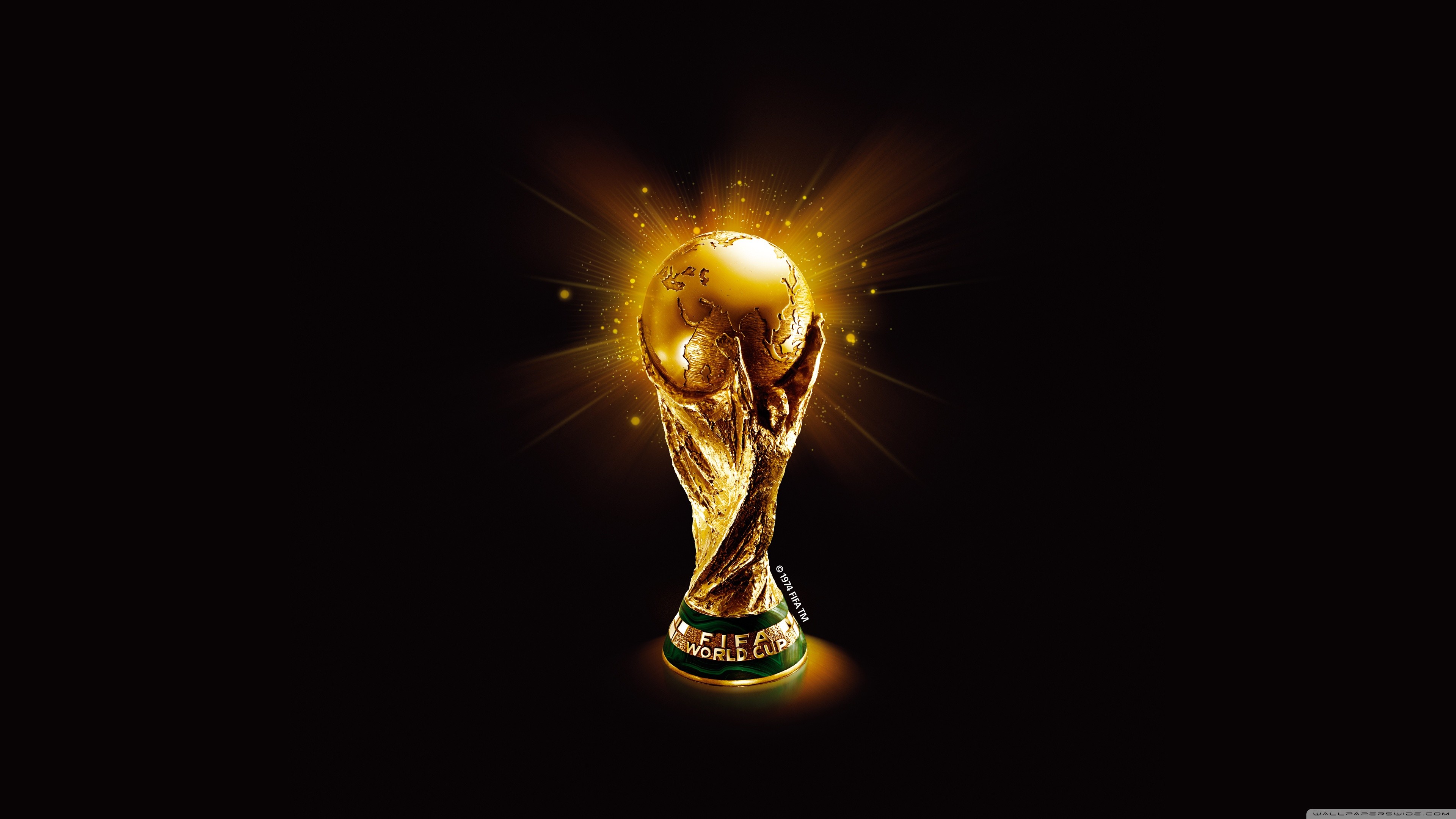 Coppa del Mondo FIFA, Trofeo, Calcio, Sfondo nero, 4K, wallpaper per PC