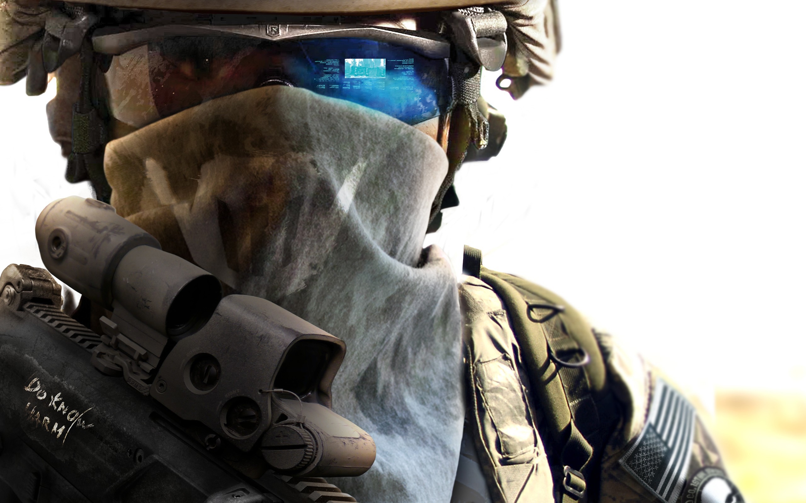 Ghost Recon: Future Soldier, Soldato, Visore, Bandana, Primo piano, sfondo 2K per computer
