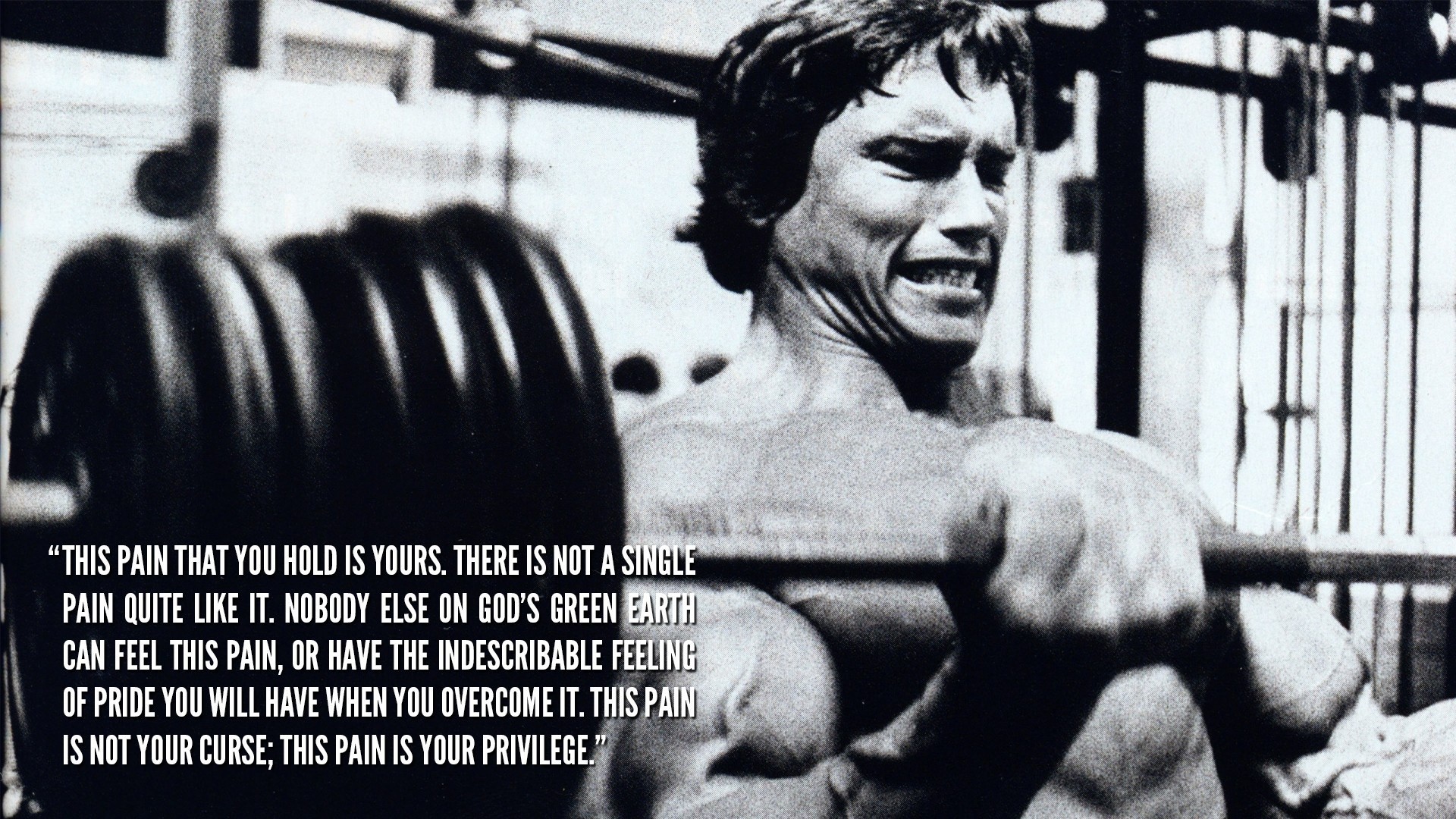 Arnold Schwarzenegger, Citazione, Bilanciere, Bianco e nero, Full HD, sfondo per PC e portatile