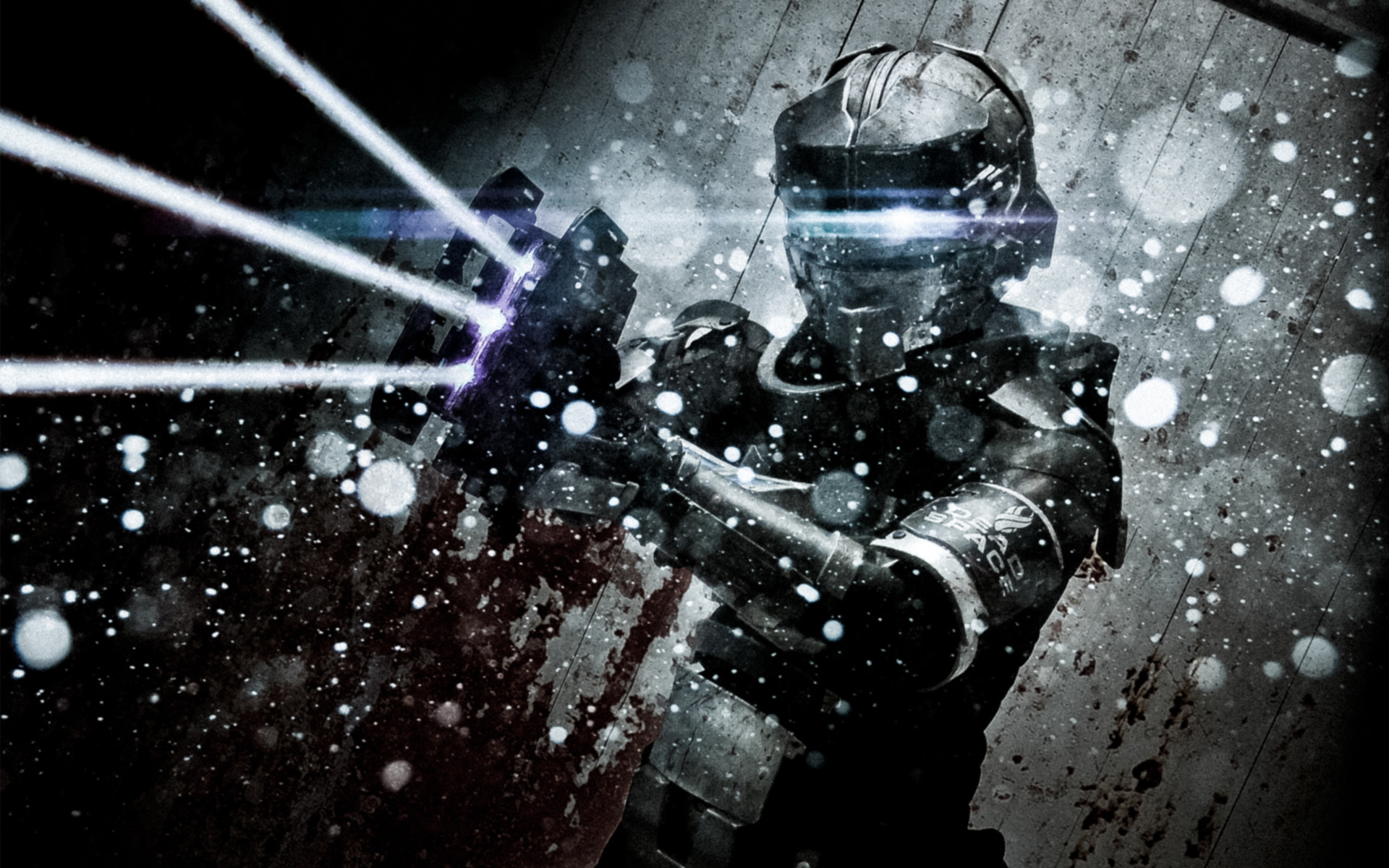 Isaac Clarke, Dead Space 3, Neve, Laser, Bianco e nero, Full HD, sfondo Windows 11