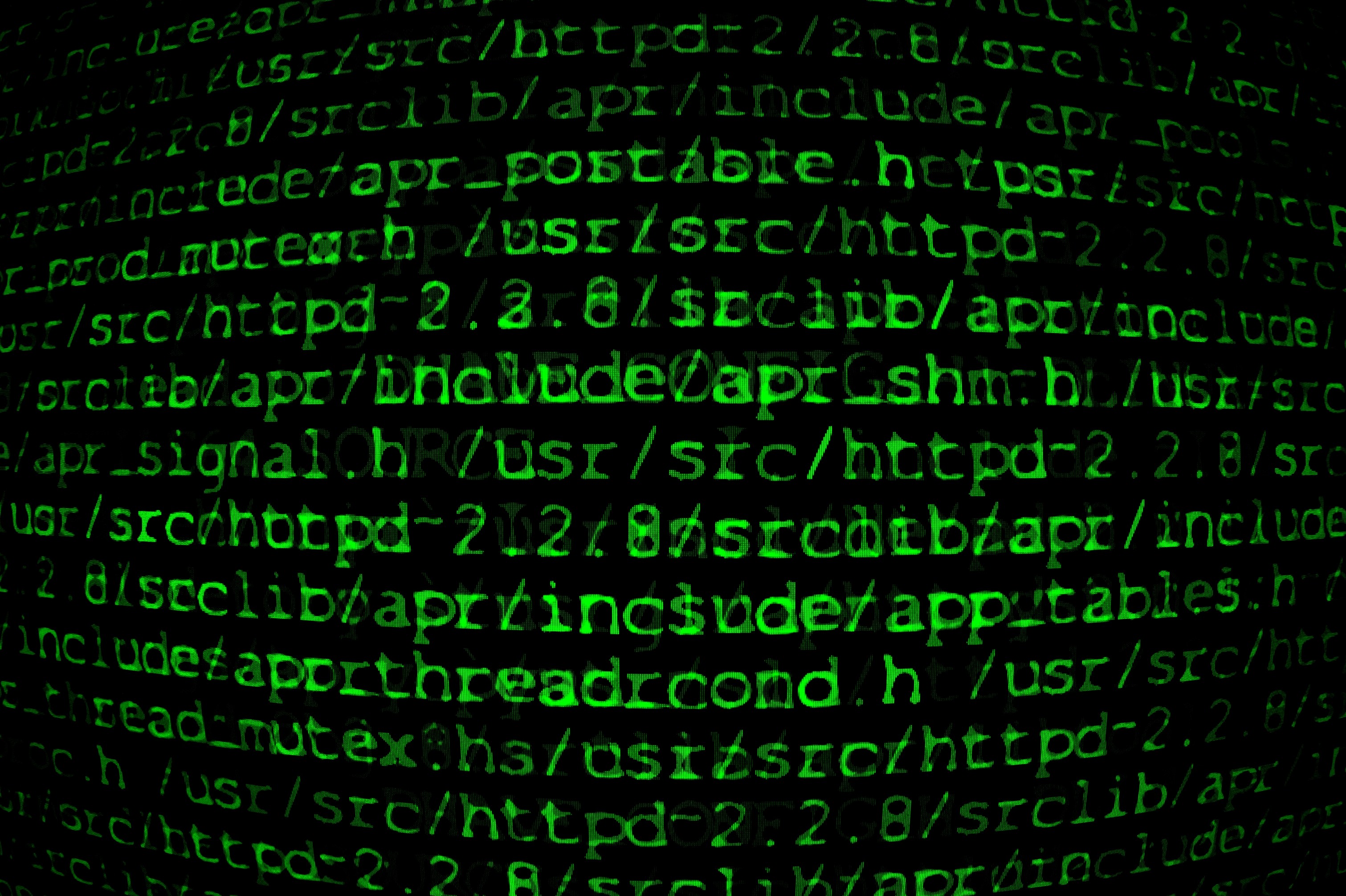 Codice sorgente, Testo verde, 2K, wallpaper per computer
