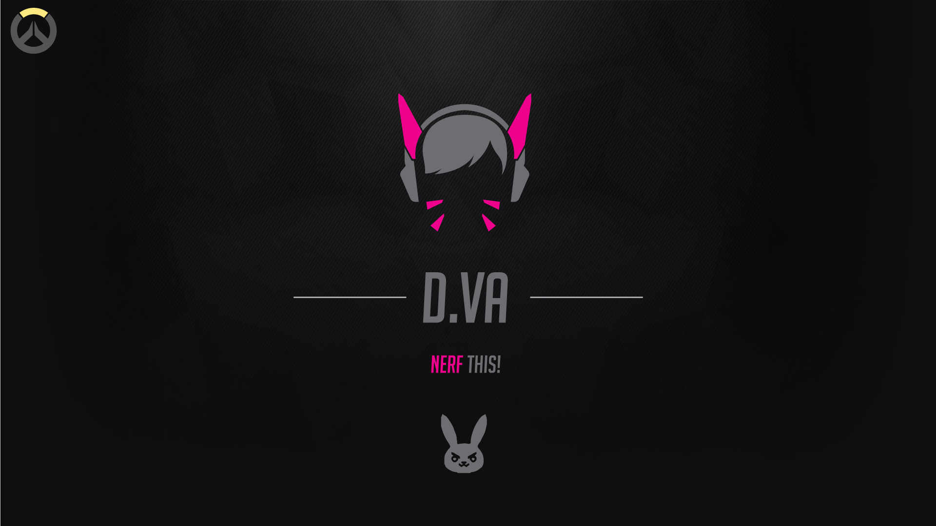 D.Va, Overwatch, Nerf This, Logo, Sfondo nero, 1920x1080, wallpaper desktop