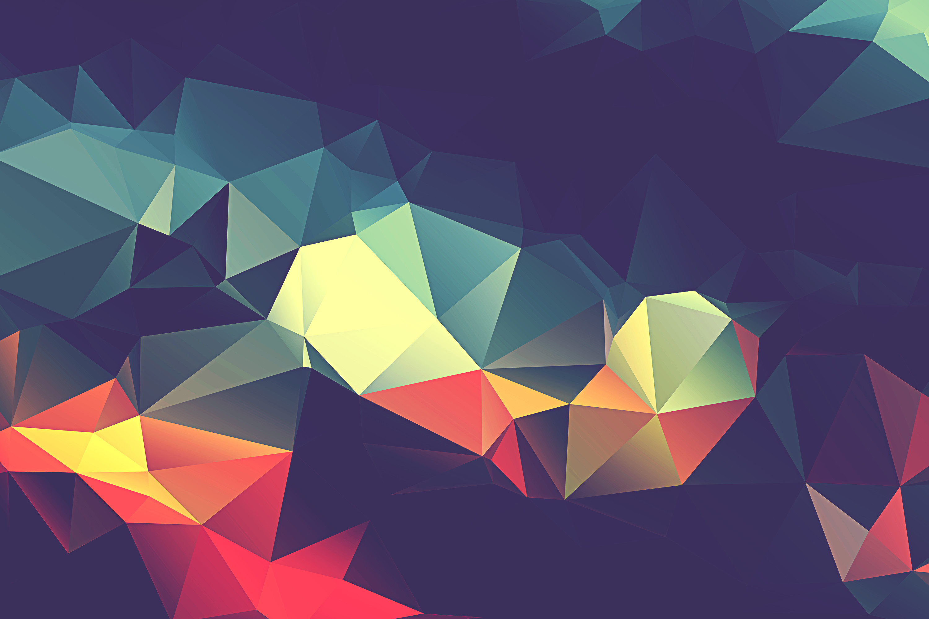 Low poly, Triangoli, Astratto, Viola, 2K, sfondo Windows 11
