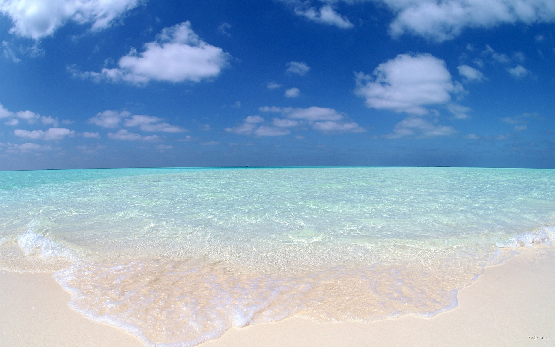 Mare cristallino, Spiaggia, Nuvole, Onde, 1920x1200, sfondo per PC