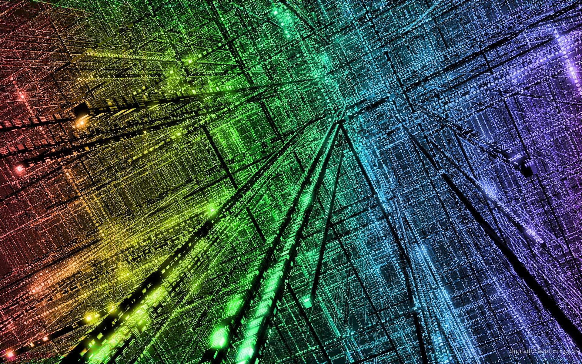 Linee luminose, Arcobaleno, Astratto, Full HD, sfondo per PC e portatile
