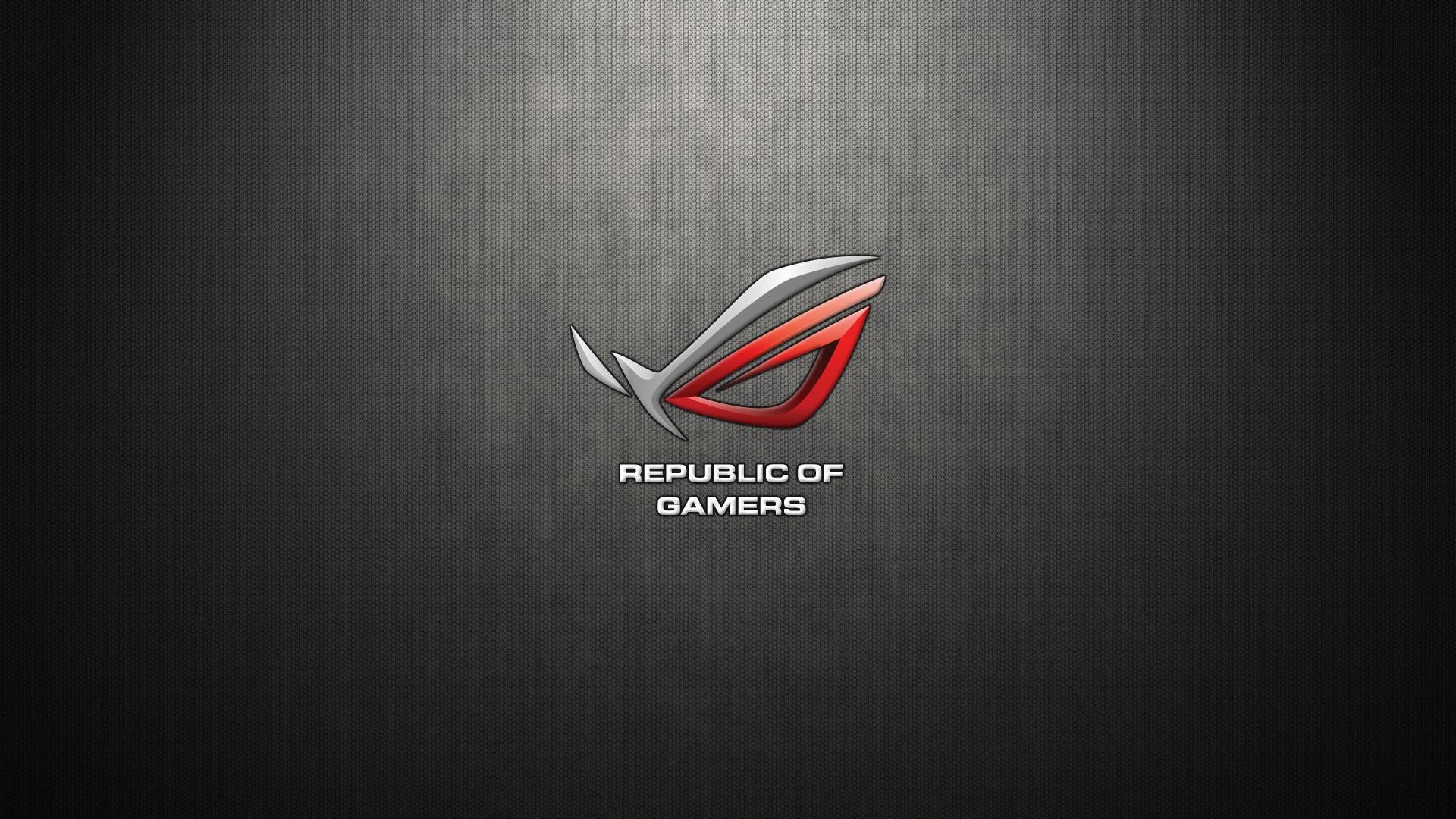 ASUS ROG, Republic of Gamers, Logo, Sfondo grigio, Full HD, wallpaper per portatile