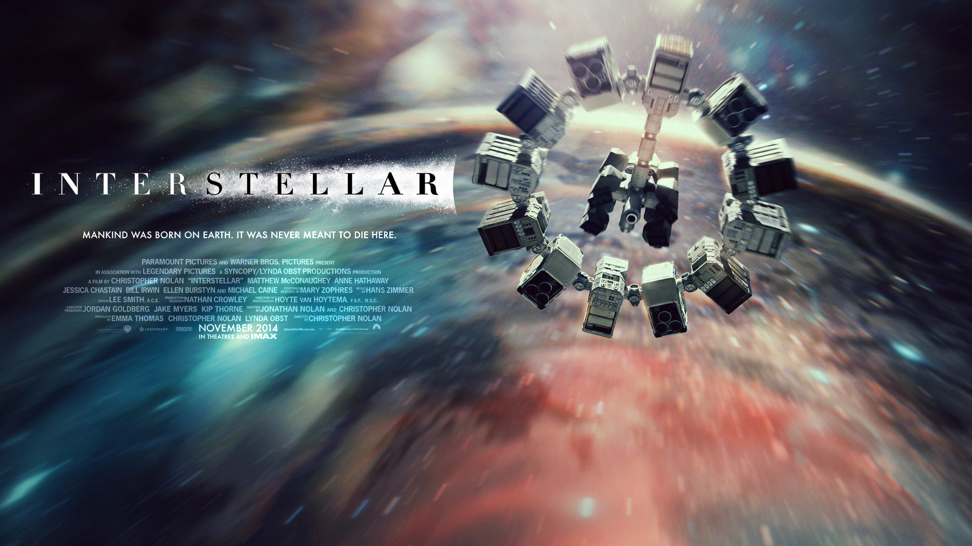 Interstellar, Endurance, Locandina, Spazio, 1920x1080, wallpaper desktop