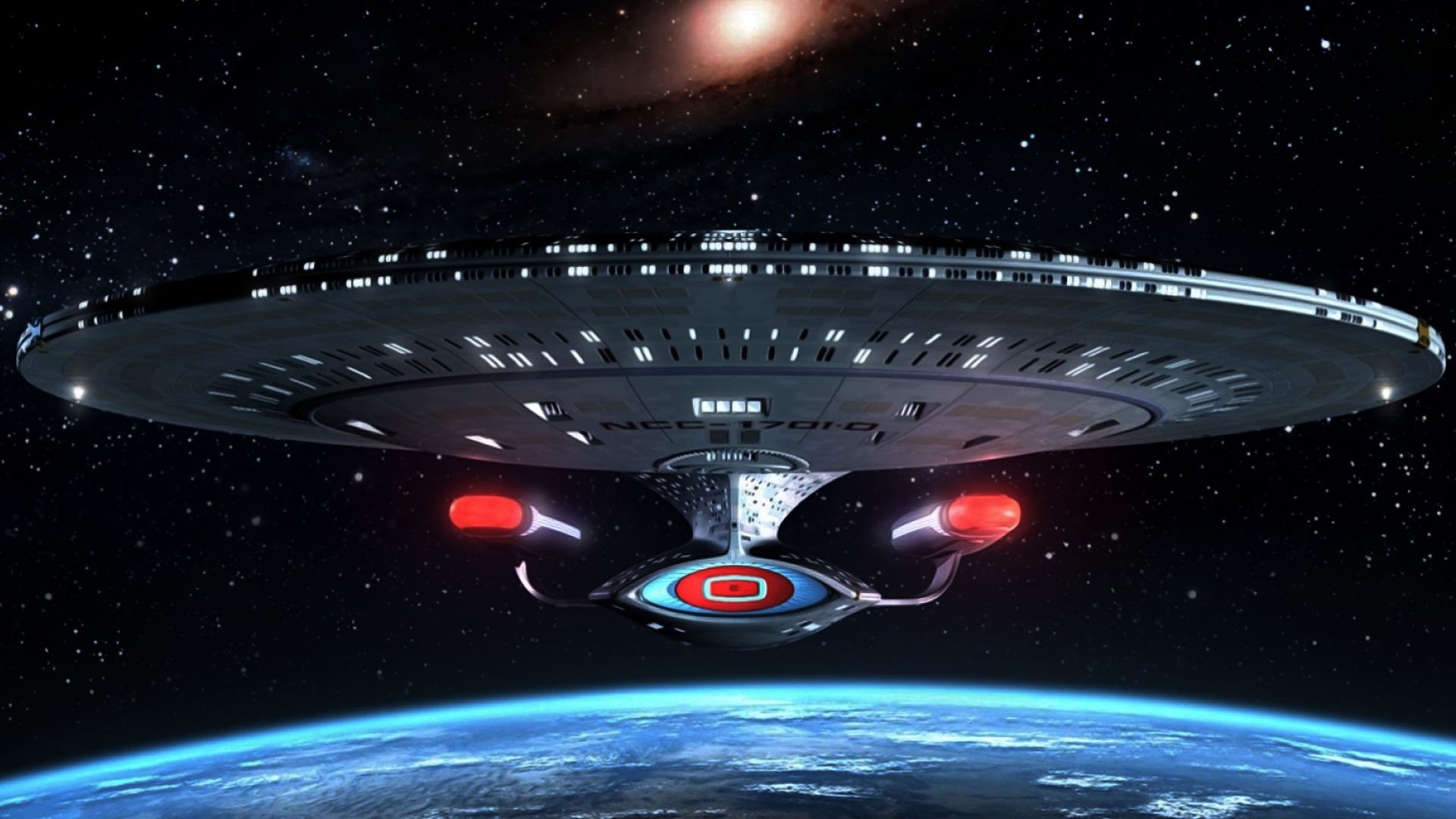 USS Enterprise (NCC-1701-D), Star Trek: The Next Generation, Orbita, Astronave, sfondo per PC