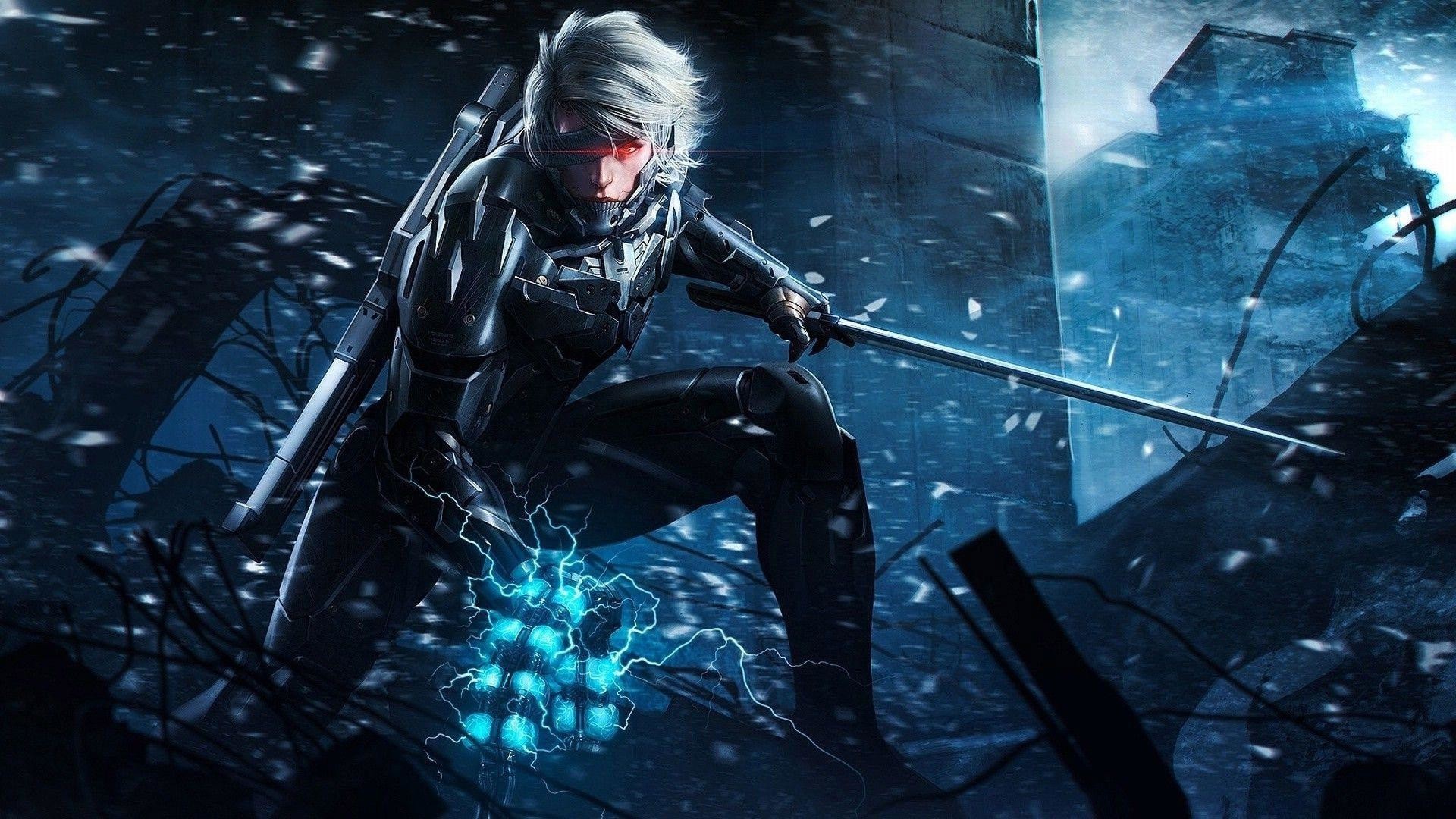 Raiden, Metal Gear Rising: Revengeance, Spada, Blu, Full HD, sfondo per PC