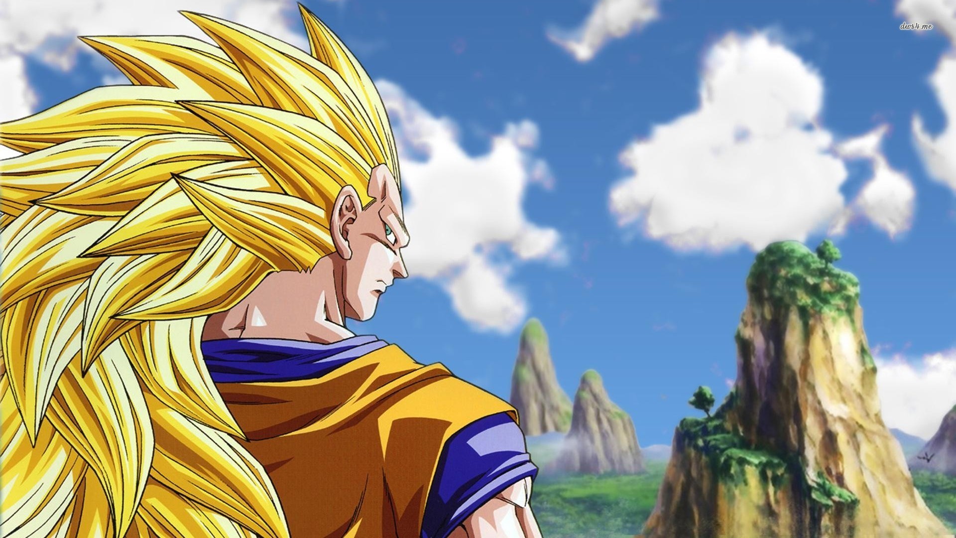 Goku, Dragon Ball Z, Super Saiyan 3, Montagne, Full HD, sfondo per PC e portatile