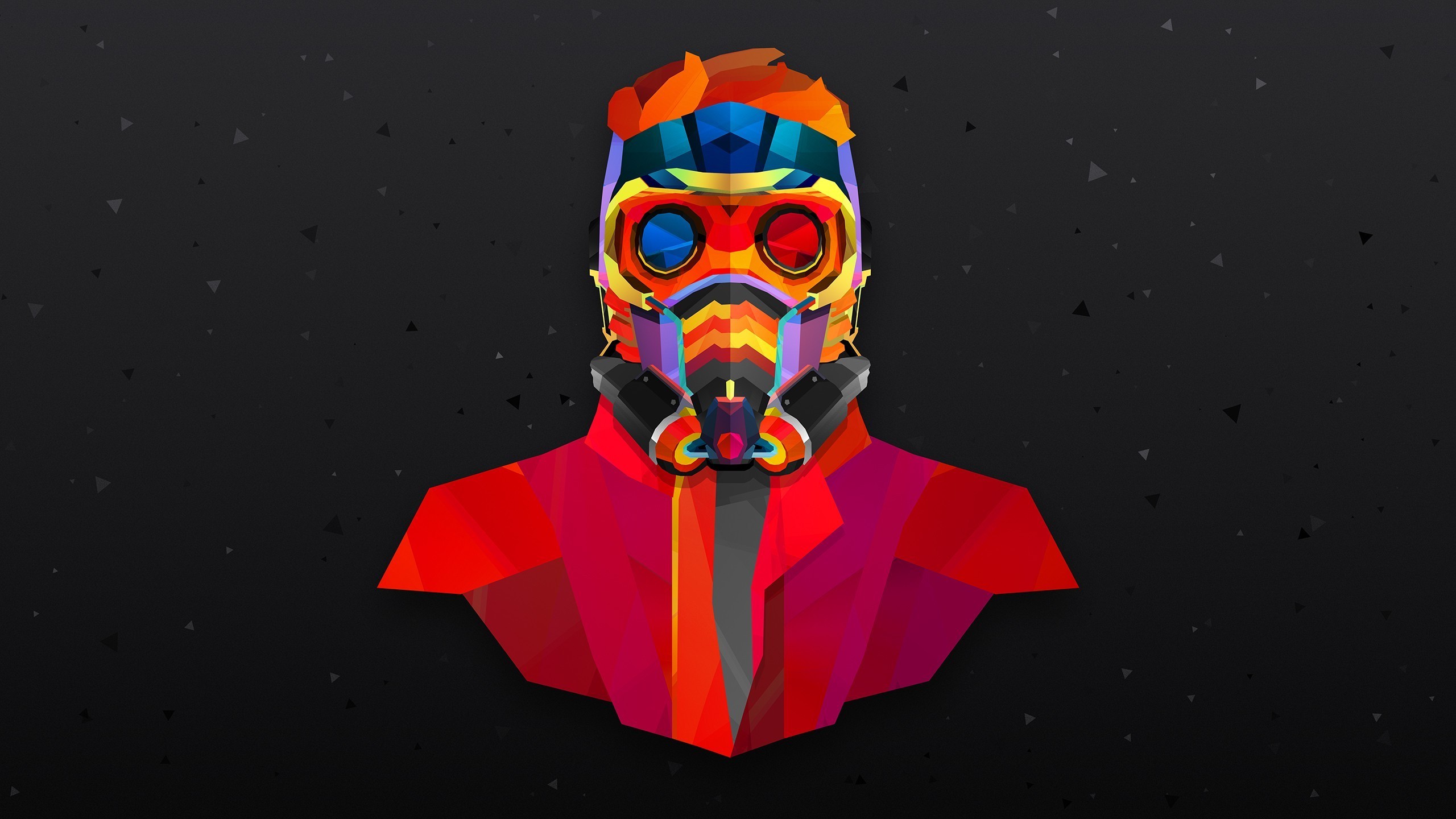 Star-Lord, Guardiani della Galassia, Low poly, Marvel, 2560x1440, sfondo per PC