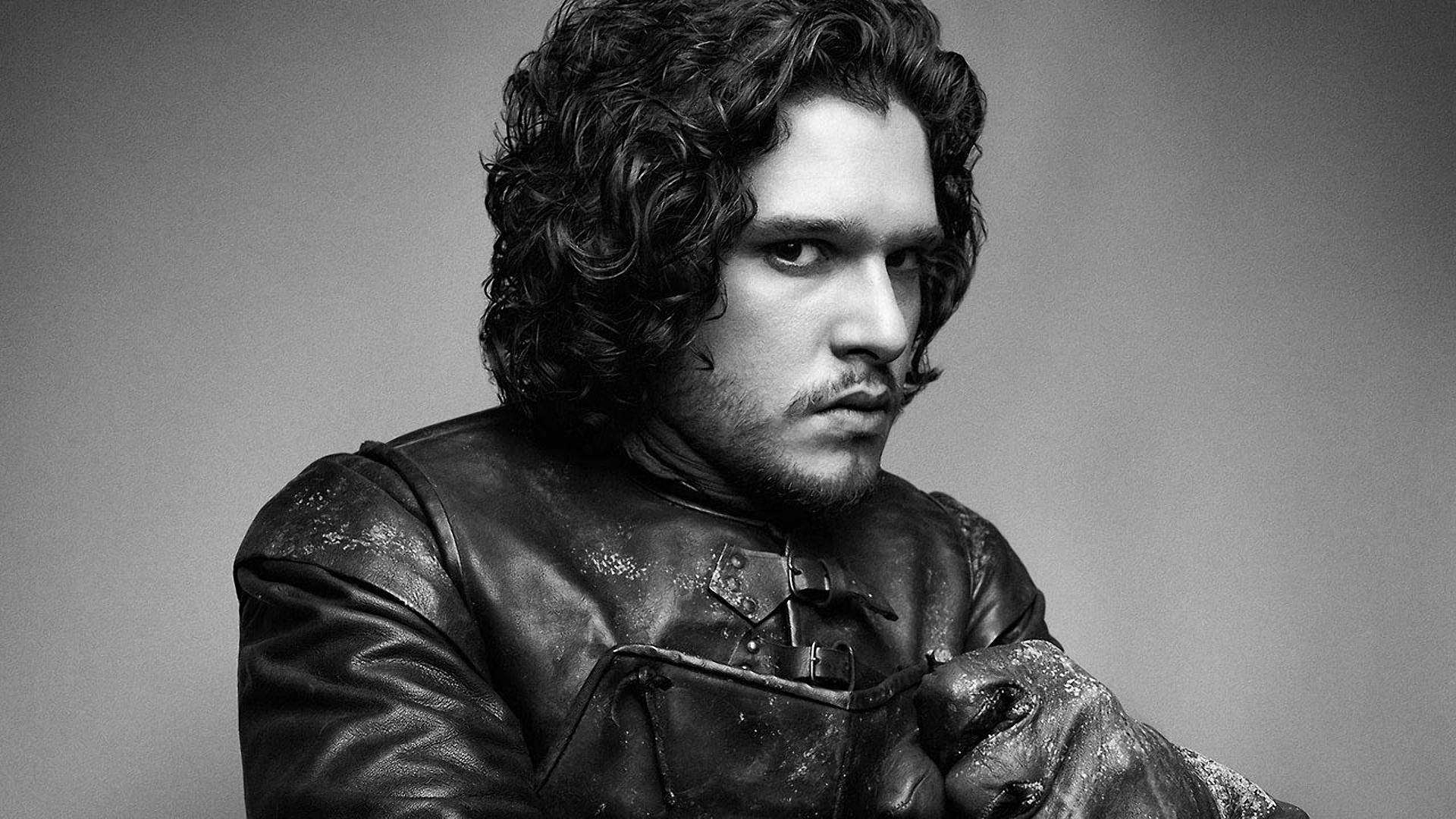 Jon Snow, Kit Harington, Bianco e nero, Ritratto, 1920x1080, sfondo per PC