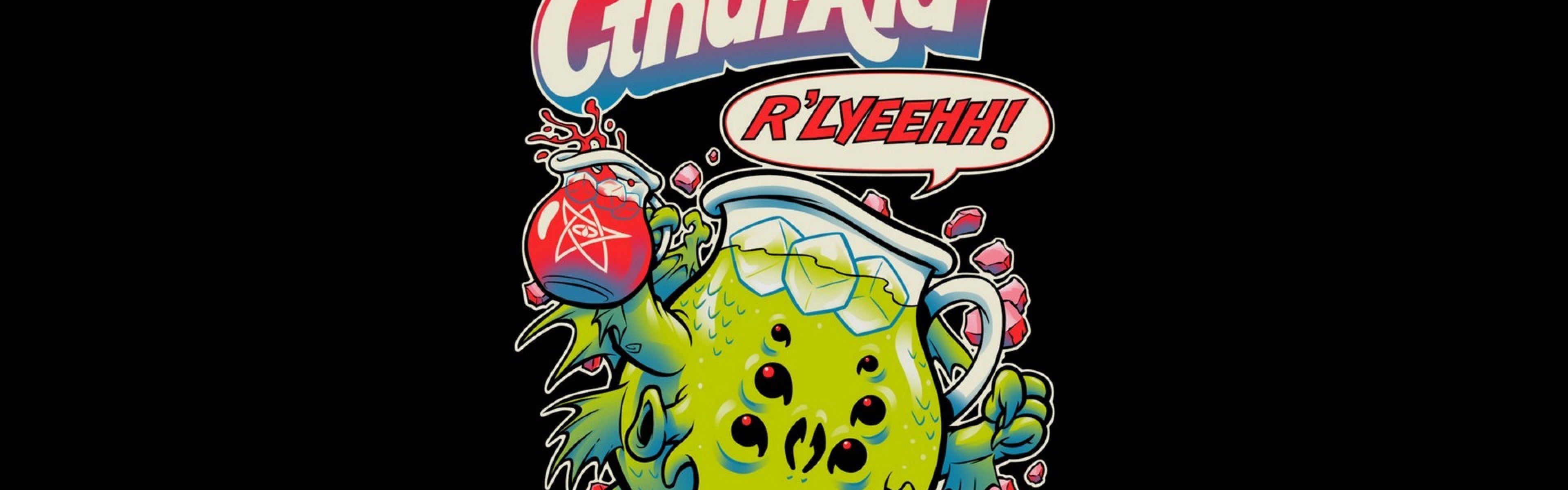 Cthul-Aid, Kool-Aid, Cthulhu, Parodia, doppio schermo, sfondo Full HD