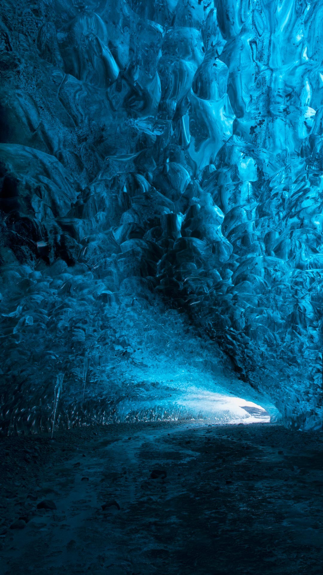 Grotta di ghiaccio, Blu, Verticale, sfondo per Windows