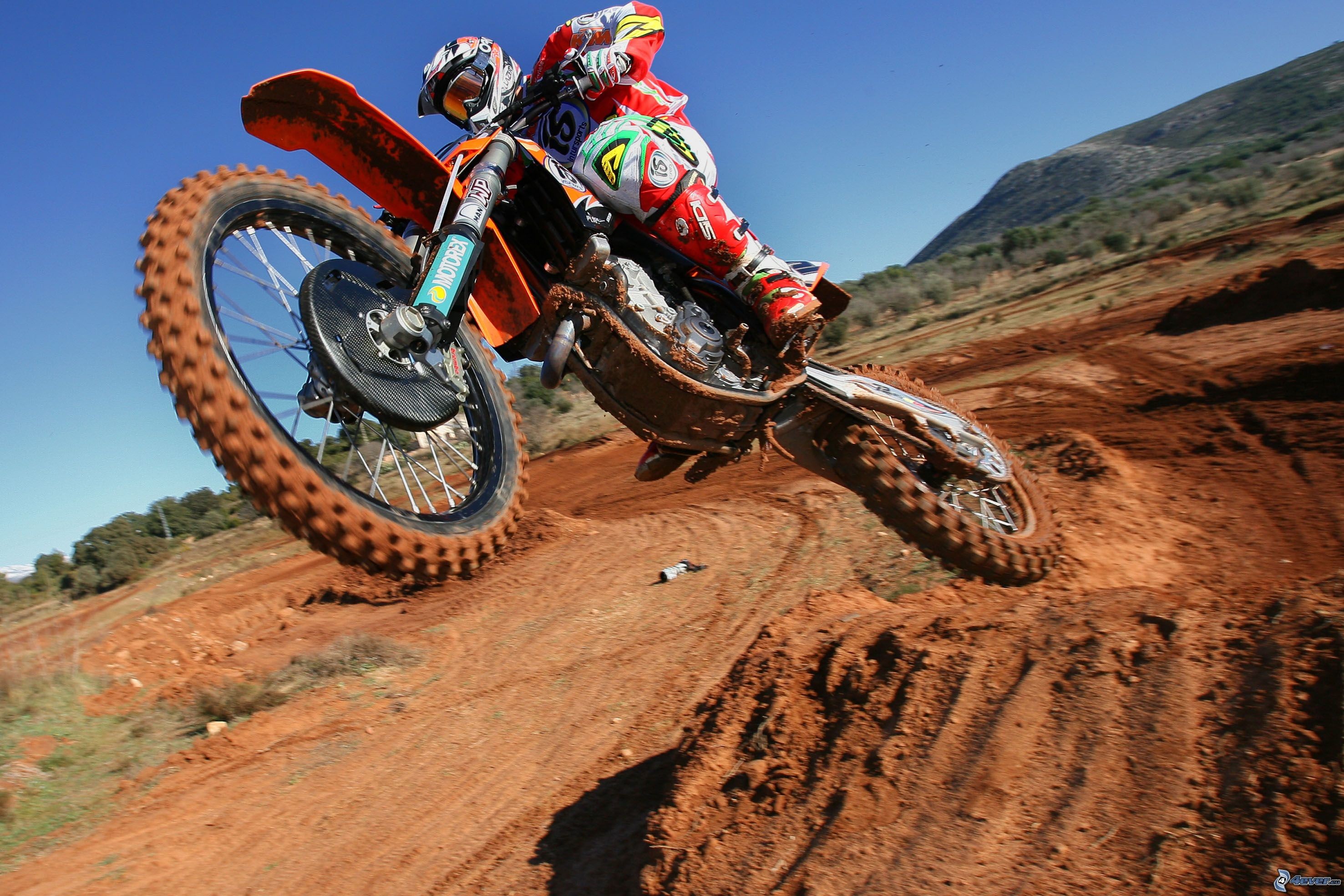 Honda CRF, Motocross, Salto, Pista sterrata, 2K, sfondo per PC