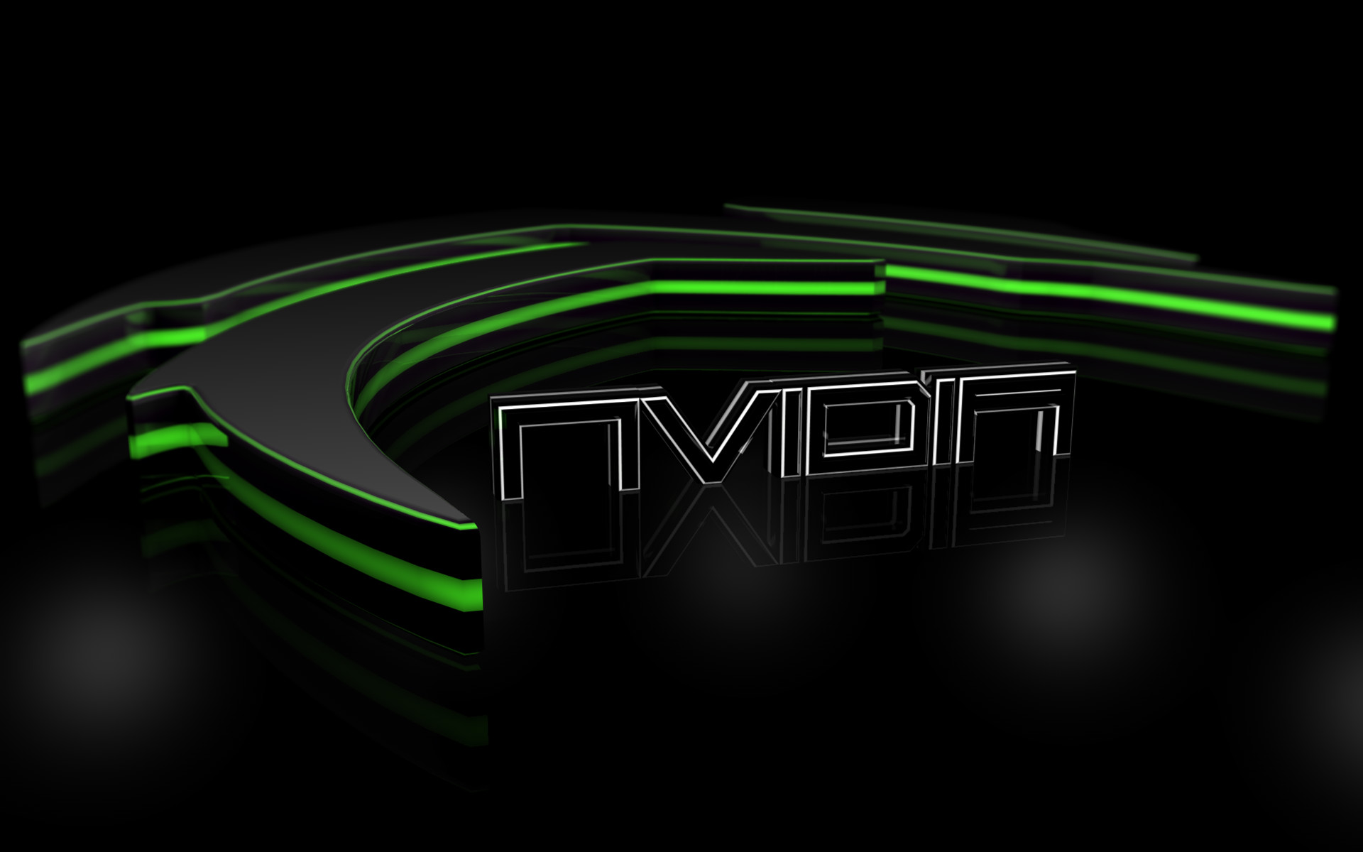 Nvidia, Logo Nvidia, Rendering 3D, Luci verdi, Sfondo nero, 1920x1200, wallpaper desktop