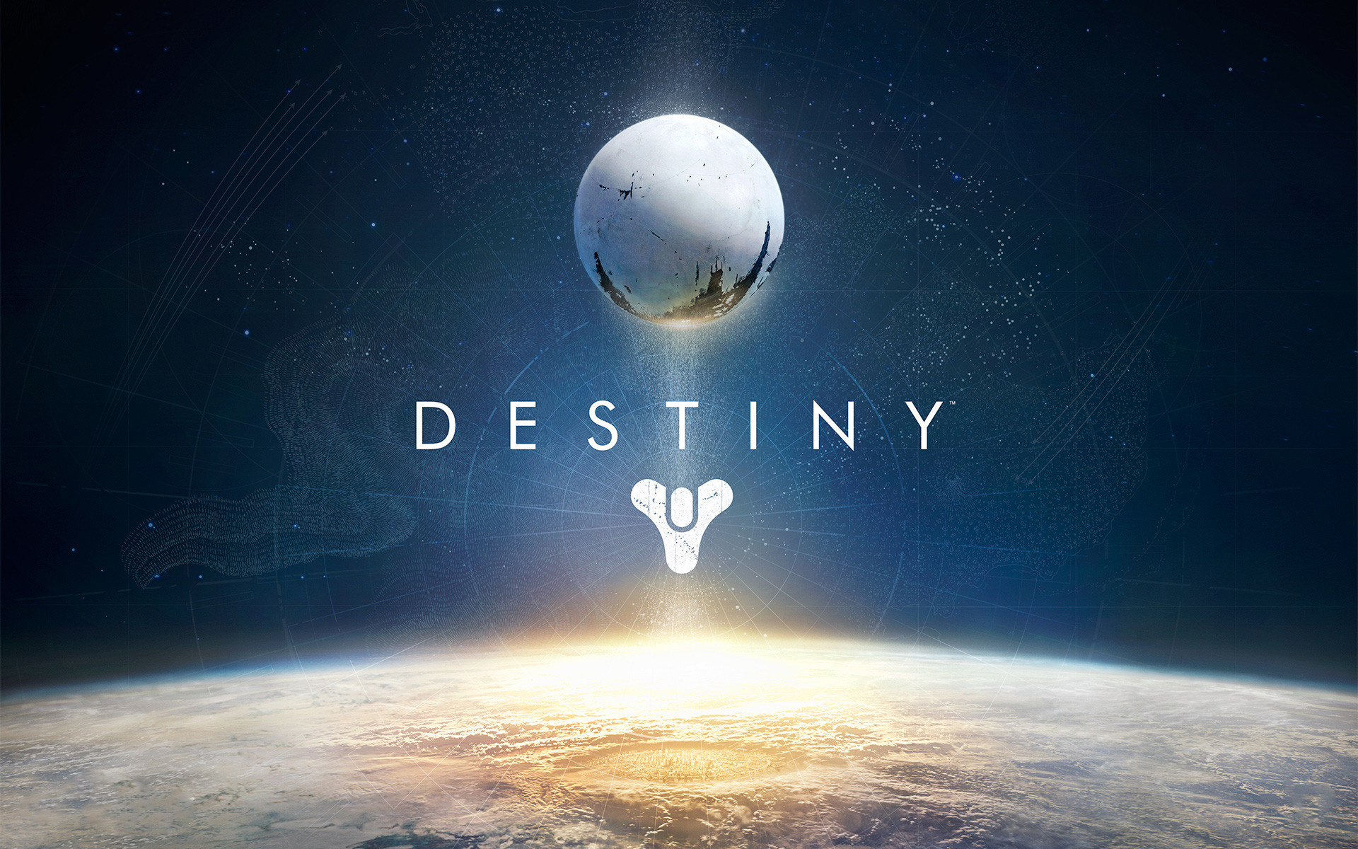 Destiny, Viaggiatore, Terra, Logo, Spazio, 16:10 Full HD, wallpaper widescreen
