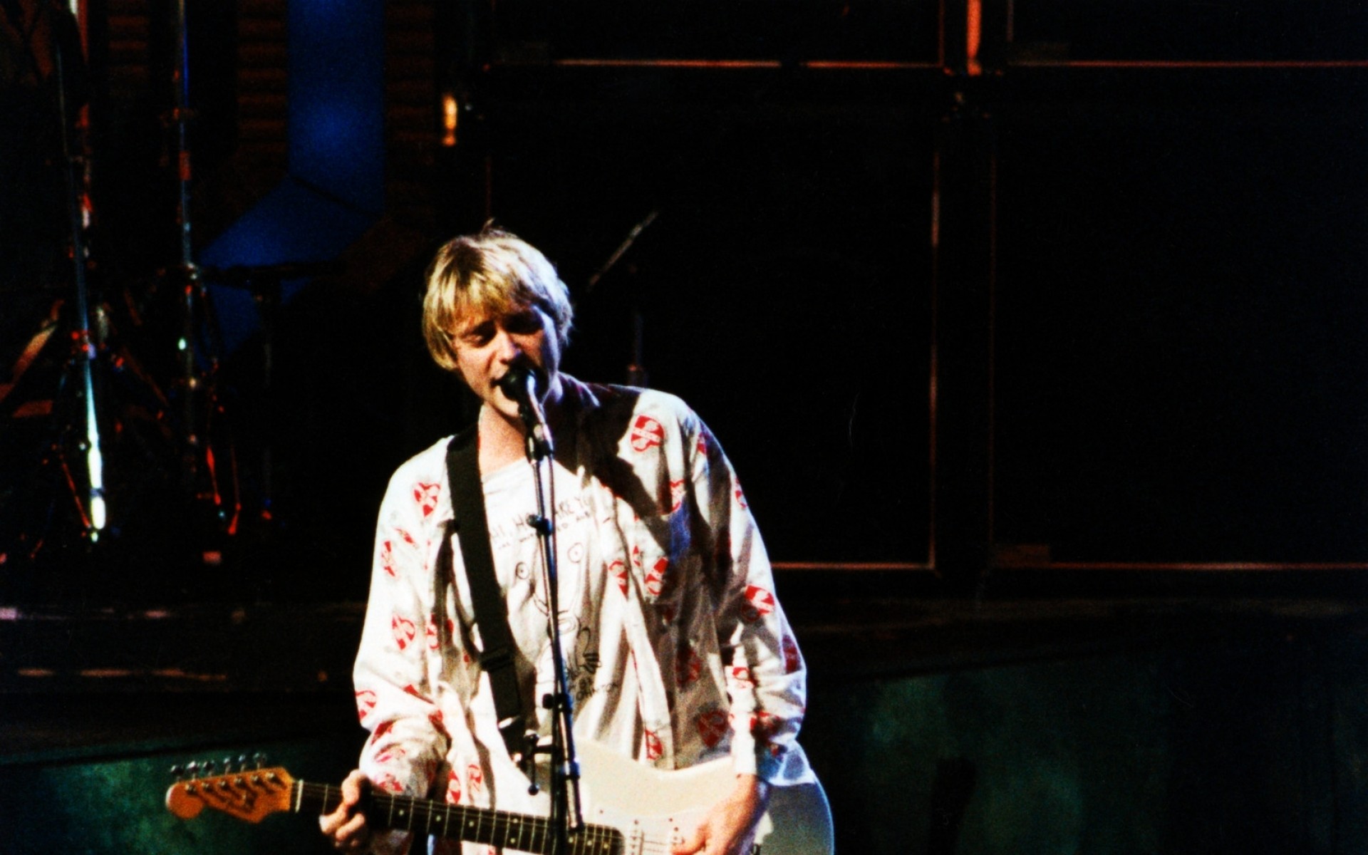 Kurt Cobain, Nirvana, Concerto, Camicia a fiori, 16:10 Full HD, sfondo widescreen