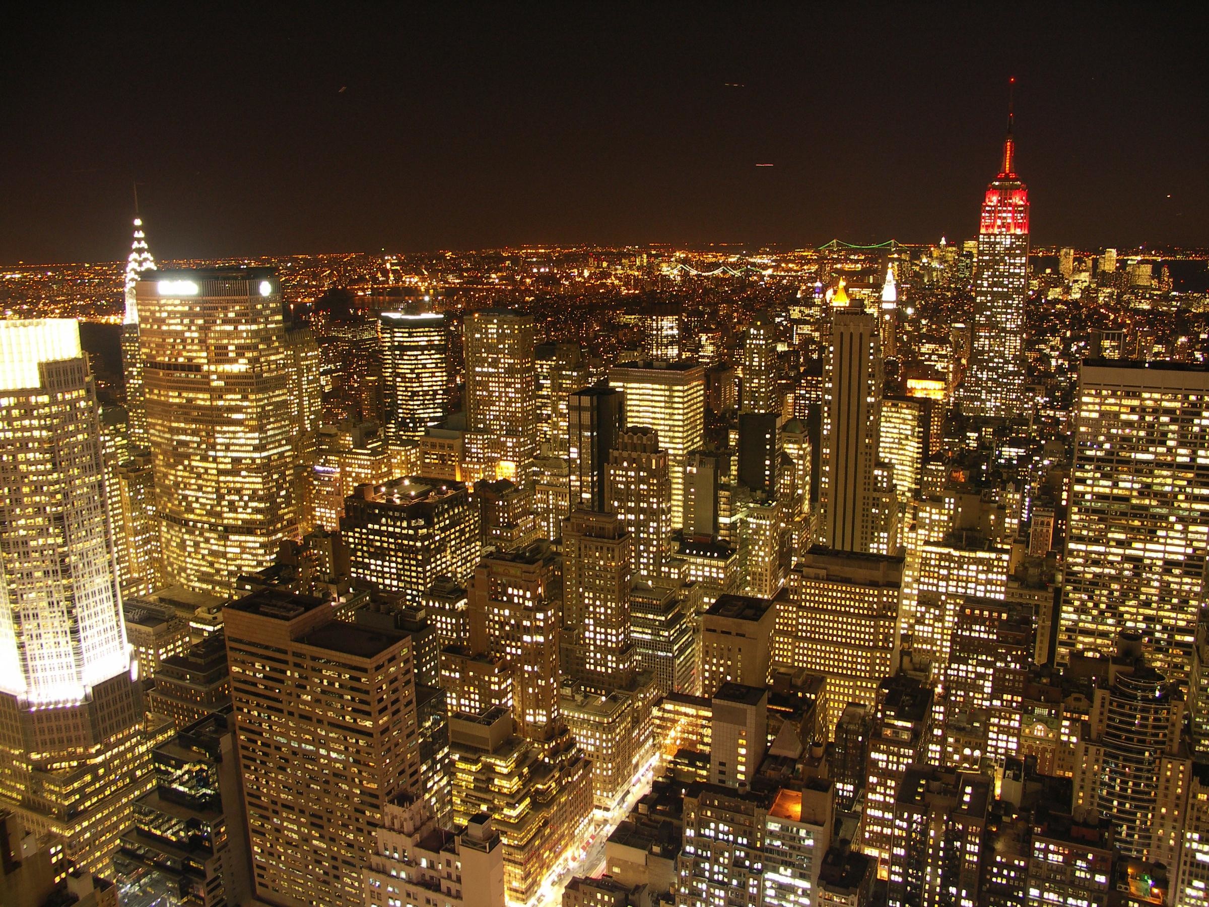 Manhattan, Empire State Building, New York, Notte, sfondo per iPad e tablet