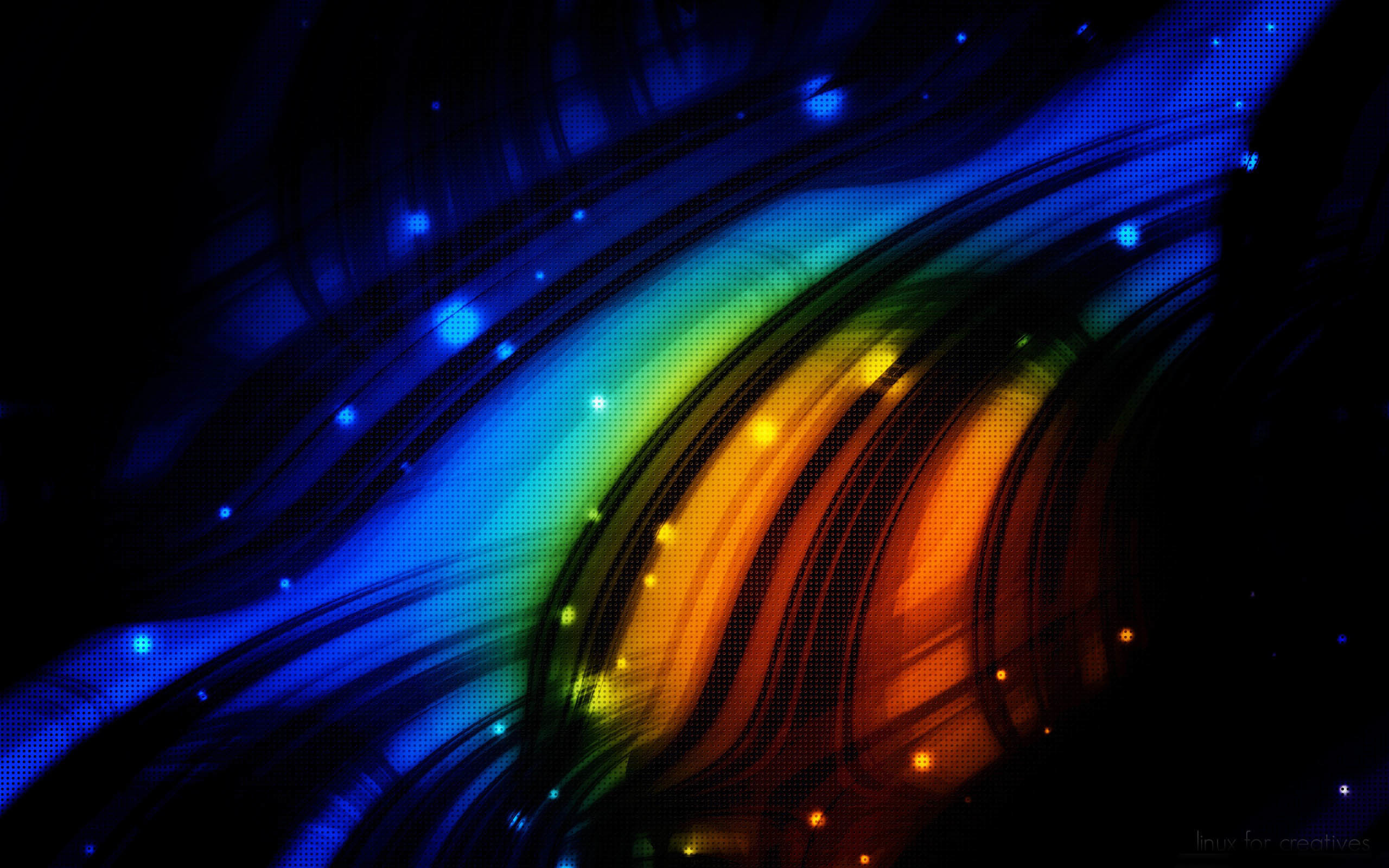 Onde di luce, Arcobaleno, Astratto, Blu, 2K 1600p, sfondo desktop