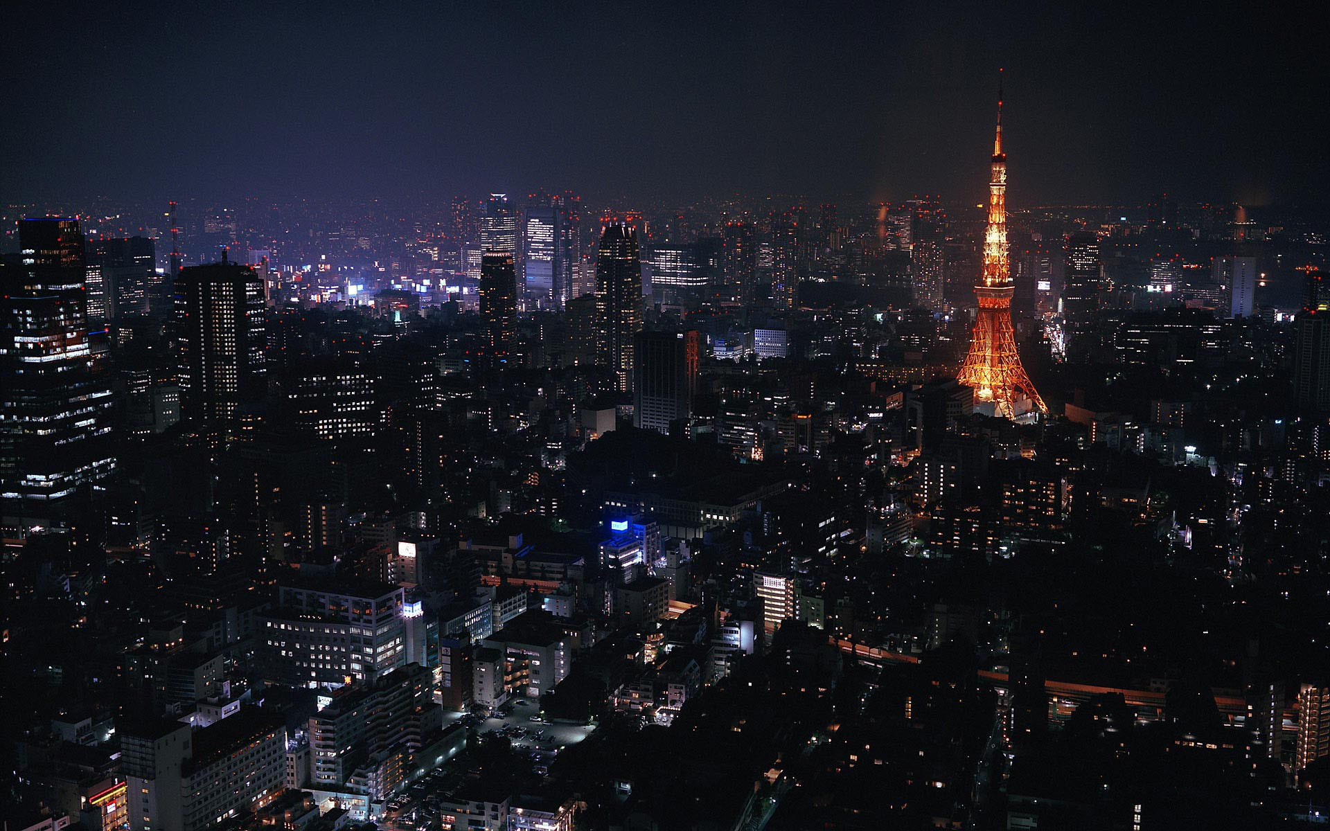 Tokyo, Tokyo Tower, Giappone, Notte, Skyline, Luci della città, 1920x1200, sfondo MacBook Pro