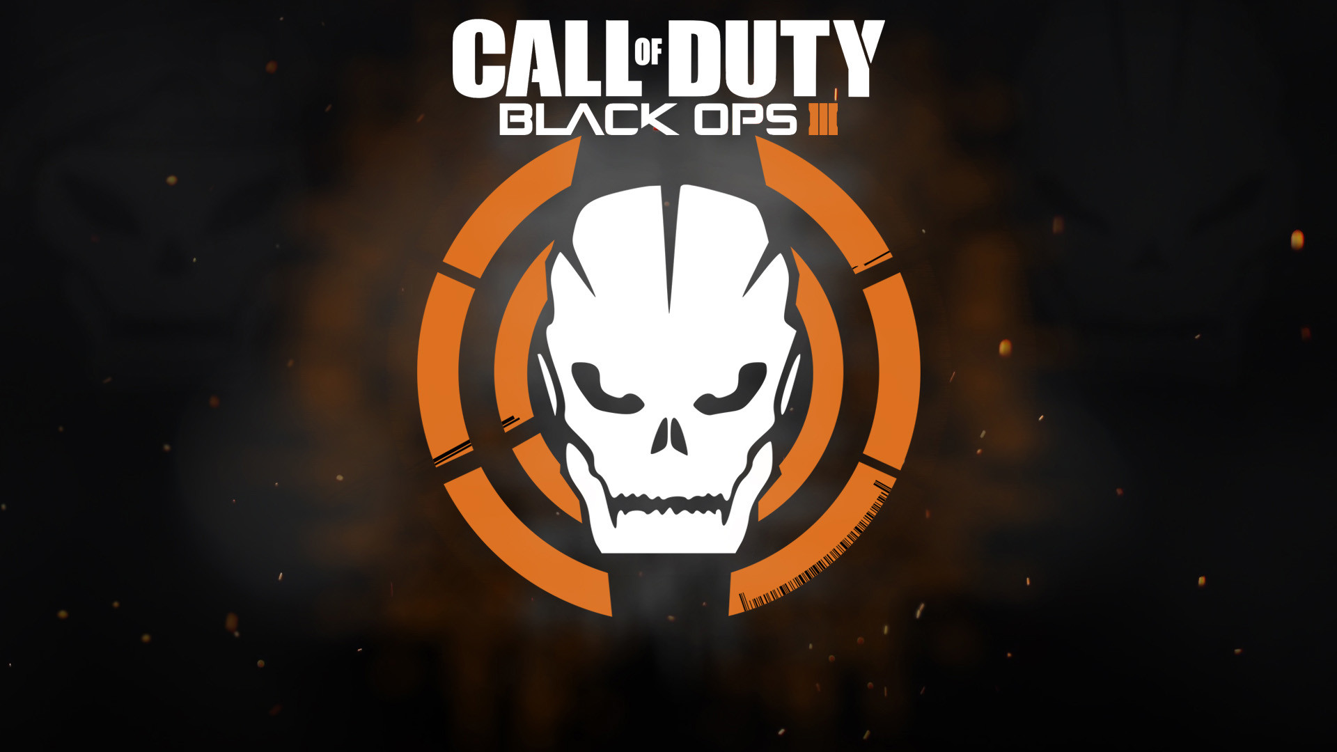 Call of Duty: Black Ops III, Logo, Teschio, Sfondo nero, 16:9 Full HD, wallpaper widescreen