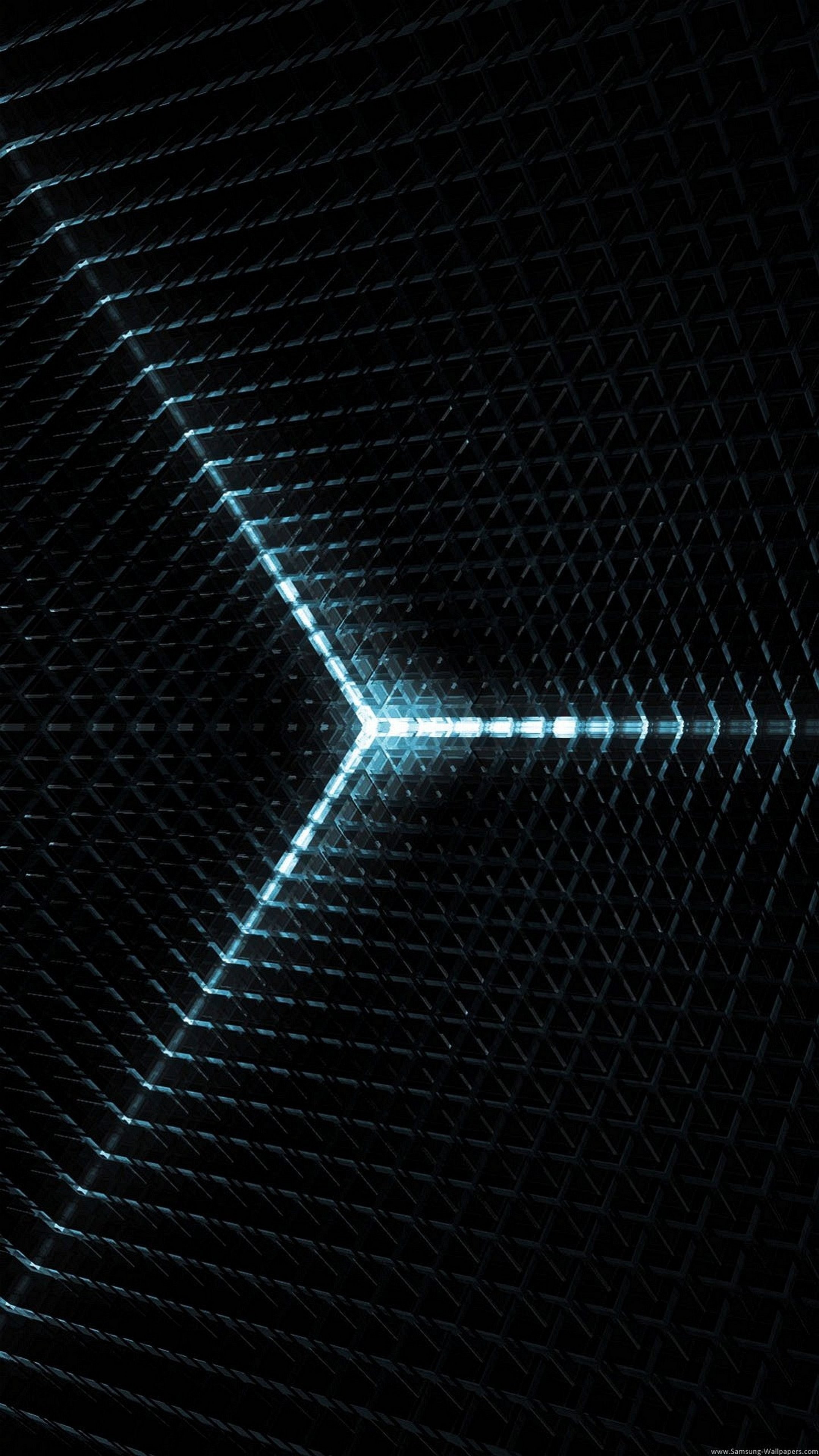 Linee luminose, Prospettiva, Azzurro, Sfondo nero, wallpaper per iPhone e Android
