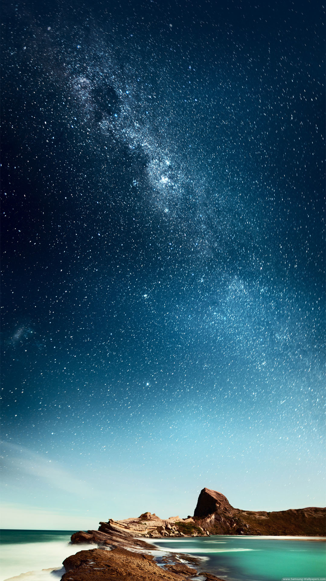 Via Lattea, Scogliera, Mare, Cielo stellato, Notte, wallpaper per iPhone e Android