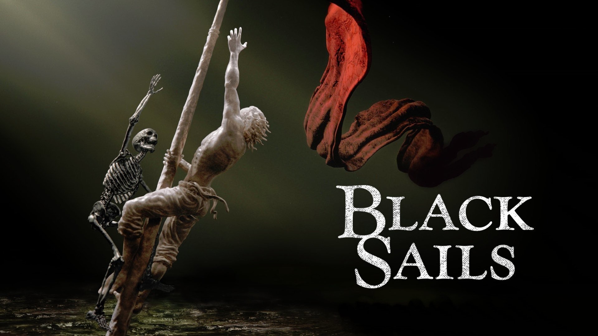 Black Sails, Sigla iniziale, Scheletro, Albero maestro, Bandiera rossa, sfondo 1920x1080 per PC