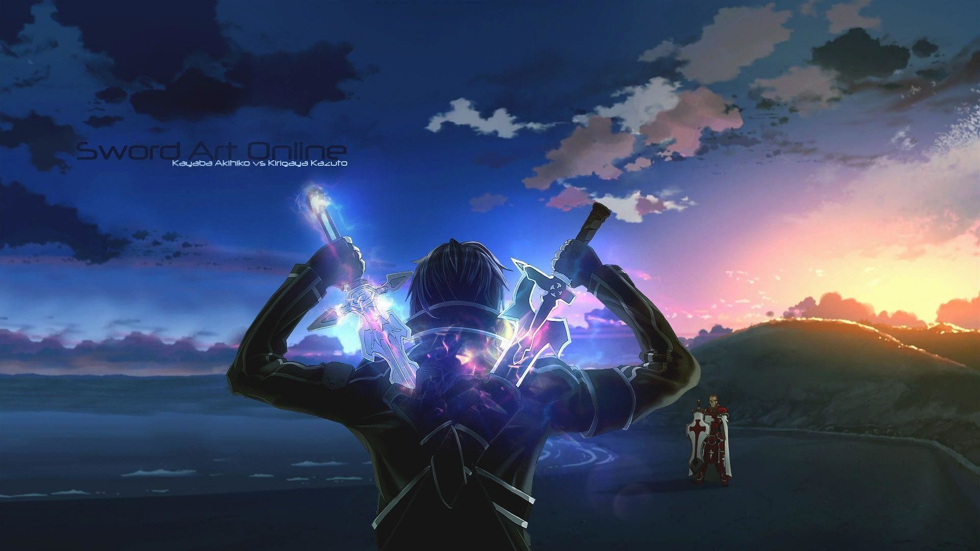 Kirito, Sword Art Online, Anime, Cielo, Spade, 1920x1080, immagine di sfondo