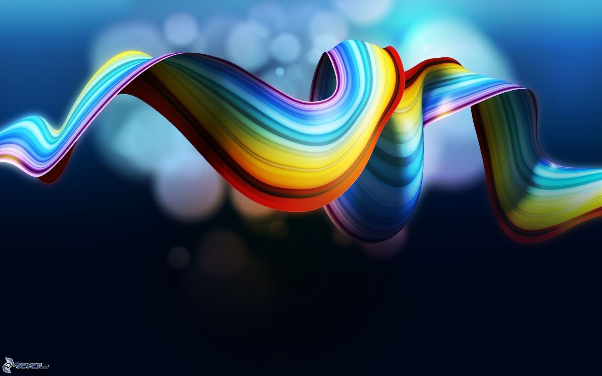 Nastro arcobaleno, Bokeh, Arte astratta, Full HD, sfondo per PC