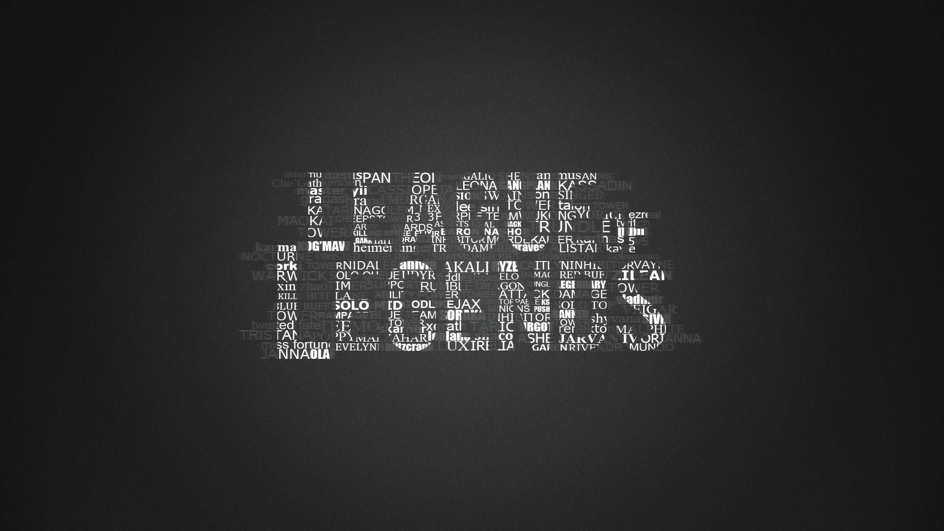 League of Legends, Logo, Tipografia, Grigio, Full HD, sfondo per PC