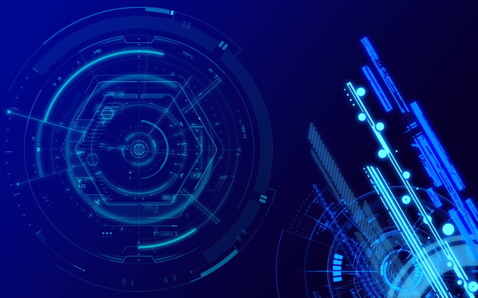 Cerchi digitali, Interfaccia, Blu scuro, 1920x1200, sfondo MacBook Pro