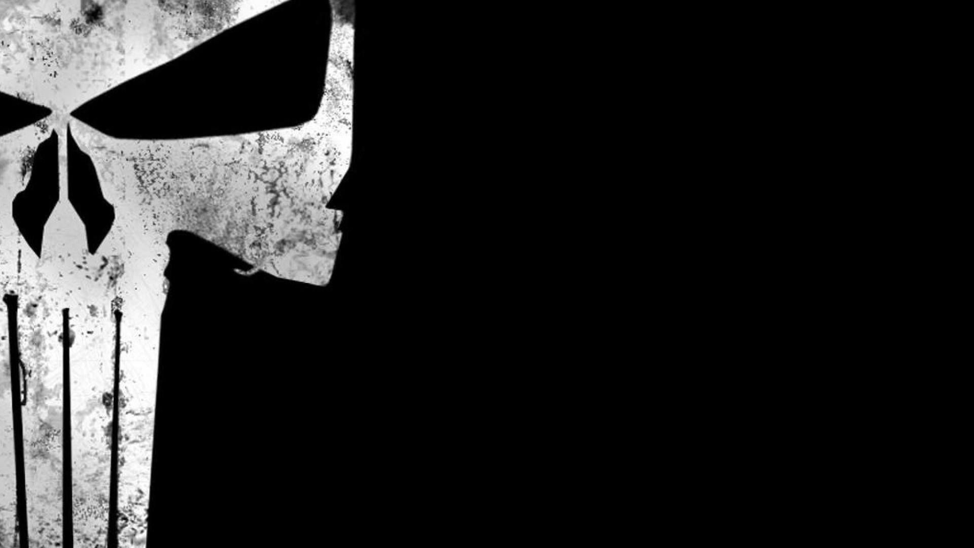 Teschio del Punitore, The Punisher, Grunge, Minimalista, Full HD 1080p, sfondo desktop