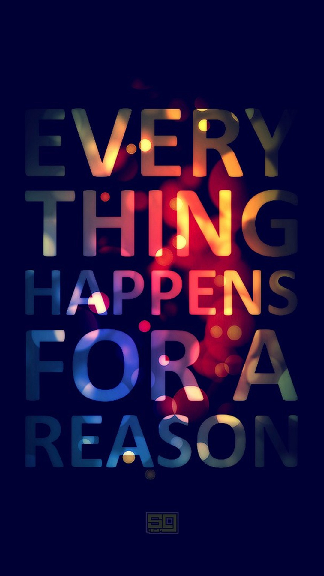 Everything happens for a reason, Citazione, Tipografia, Spazio, immagine di sfondo iPhone 6