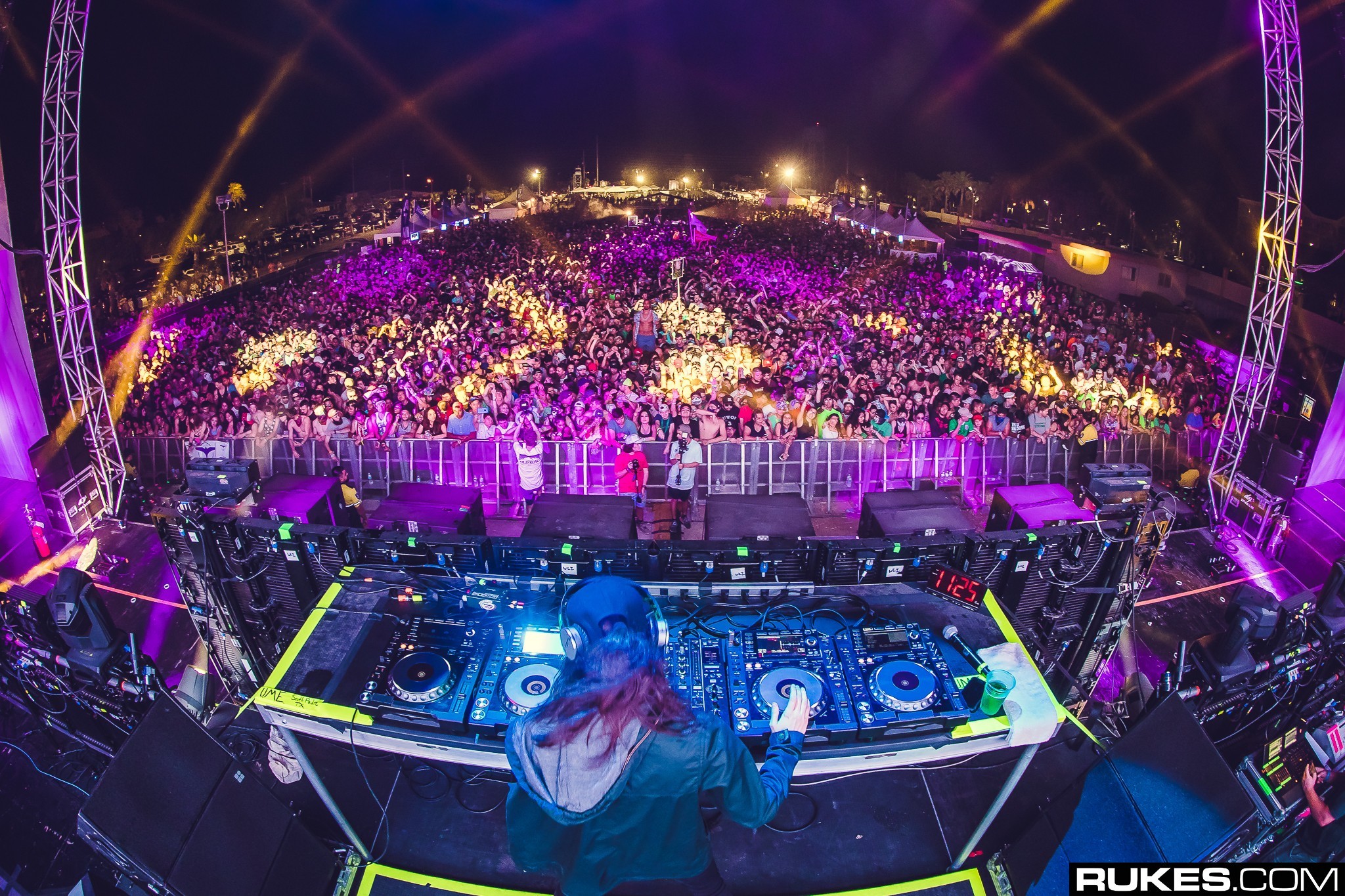 Festival, Folla, Palco, Console DJ, Vista dall'alto, Full HD, wallpaper per PC