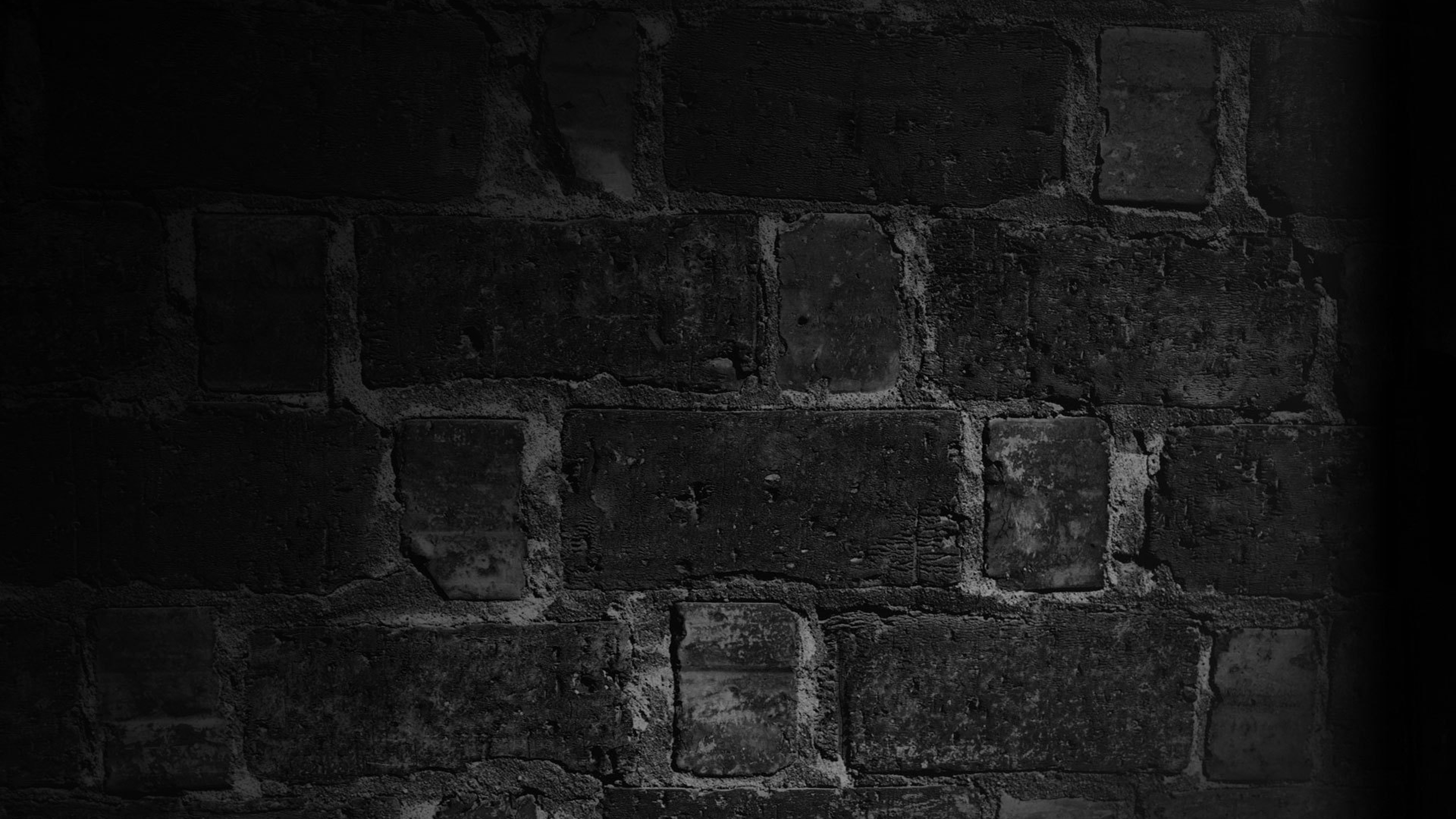 Muro di mattoni, Sfondo nero, Texture, 4K, wallpaper per portatile