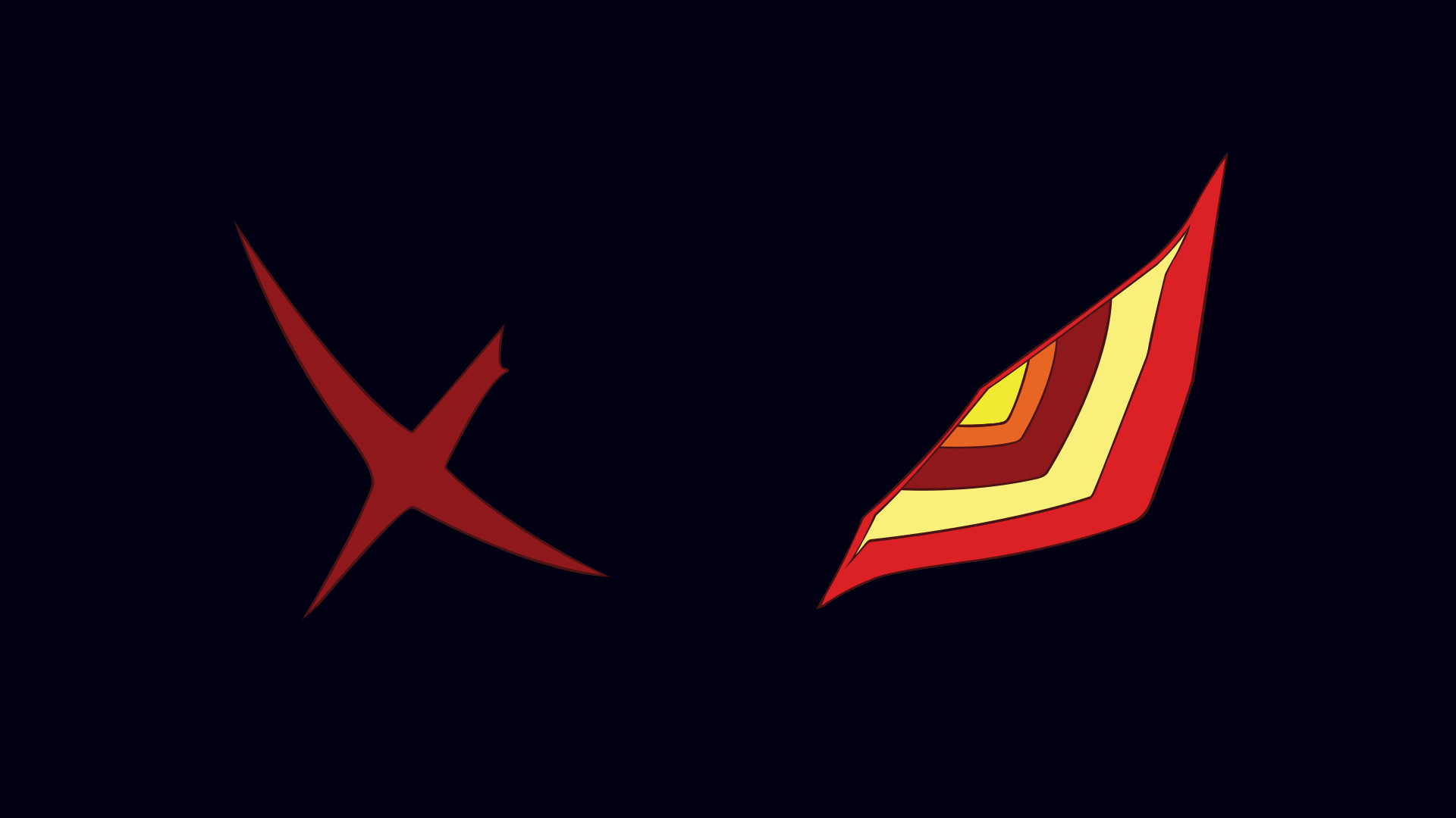 Senketsu, Kill la Kill, Occhio, Minimalista, Sfondo nero, Full HD, wallpaper per computer