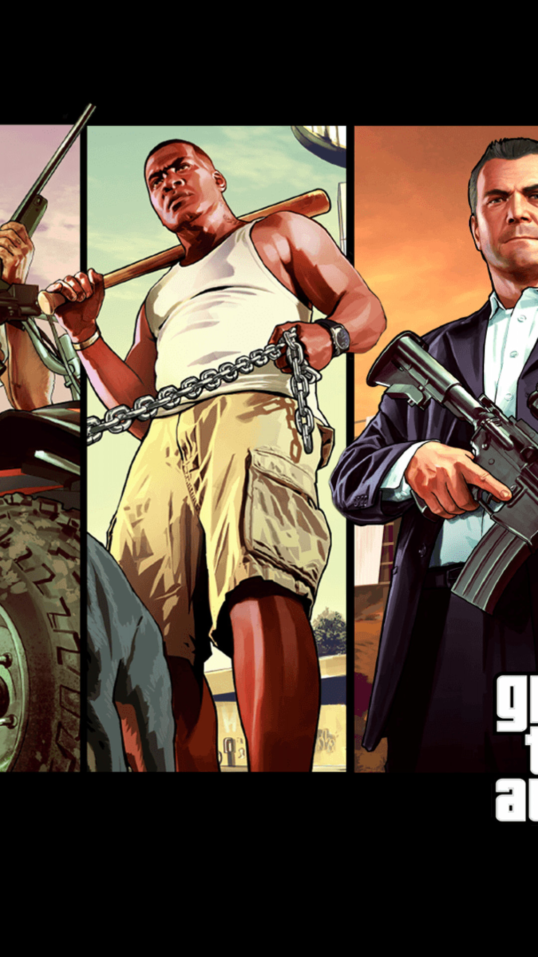 Grand Theft Auto V, Franklin Clinton, Michael De Santa, Copertina, sfondo cellulare Android