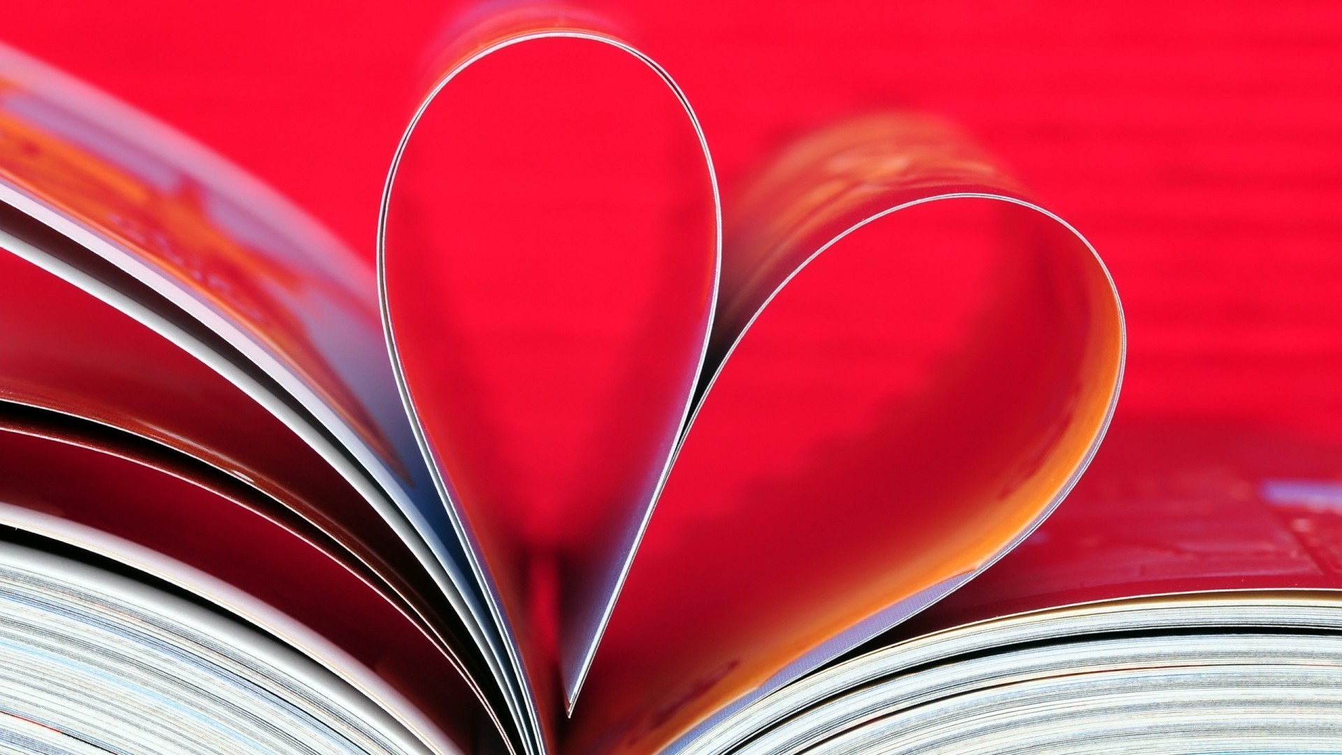 Cuore di pagine, Libro, Rosso, Full HD, sfondo per PC e portatile