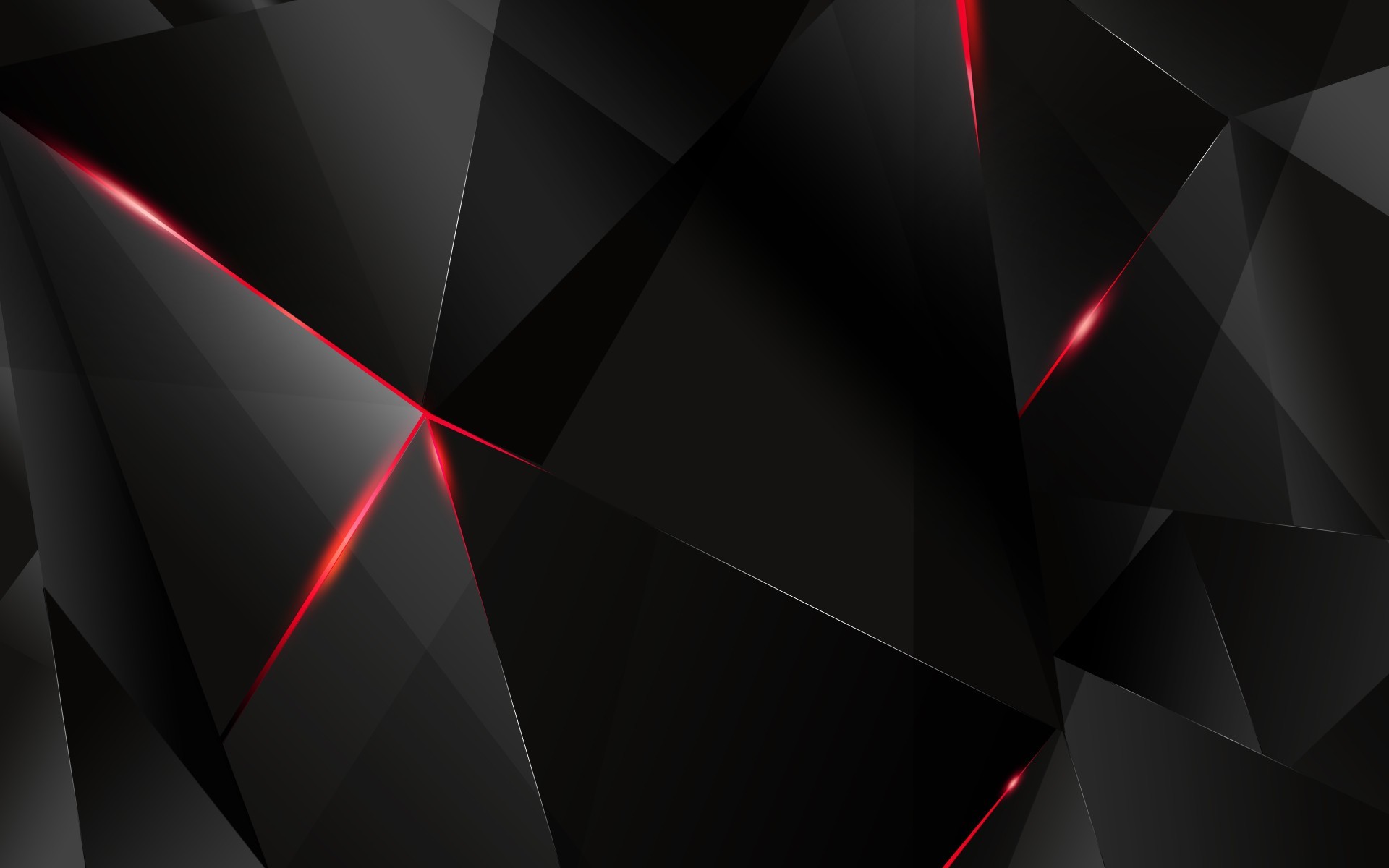 Low poly, Sfondo nero, Luci rosse, Cristallo, 1920x1200, wallpaper desktop