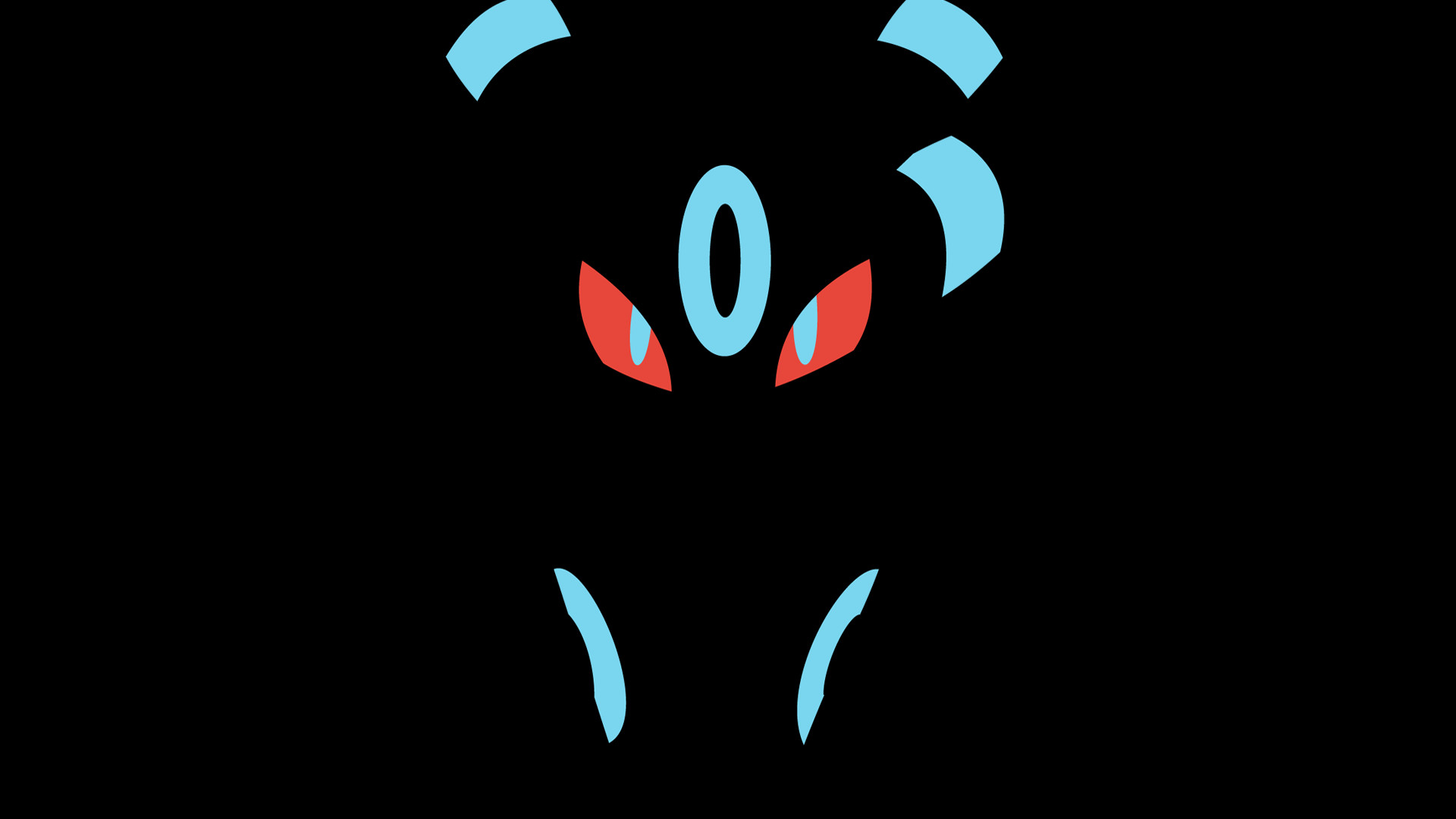 Umbreon cromatico, Umbreon, Pokémon, Minimalista, Sfondo nero, Full HD, wallpaper per PC