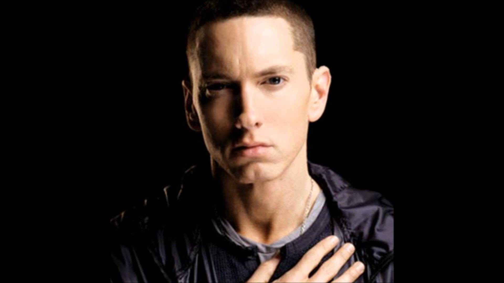 Eminem, Primo piano, Sfondo nero, 16:9 Full HD, wallpaper widescreen