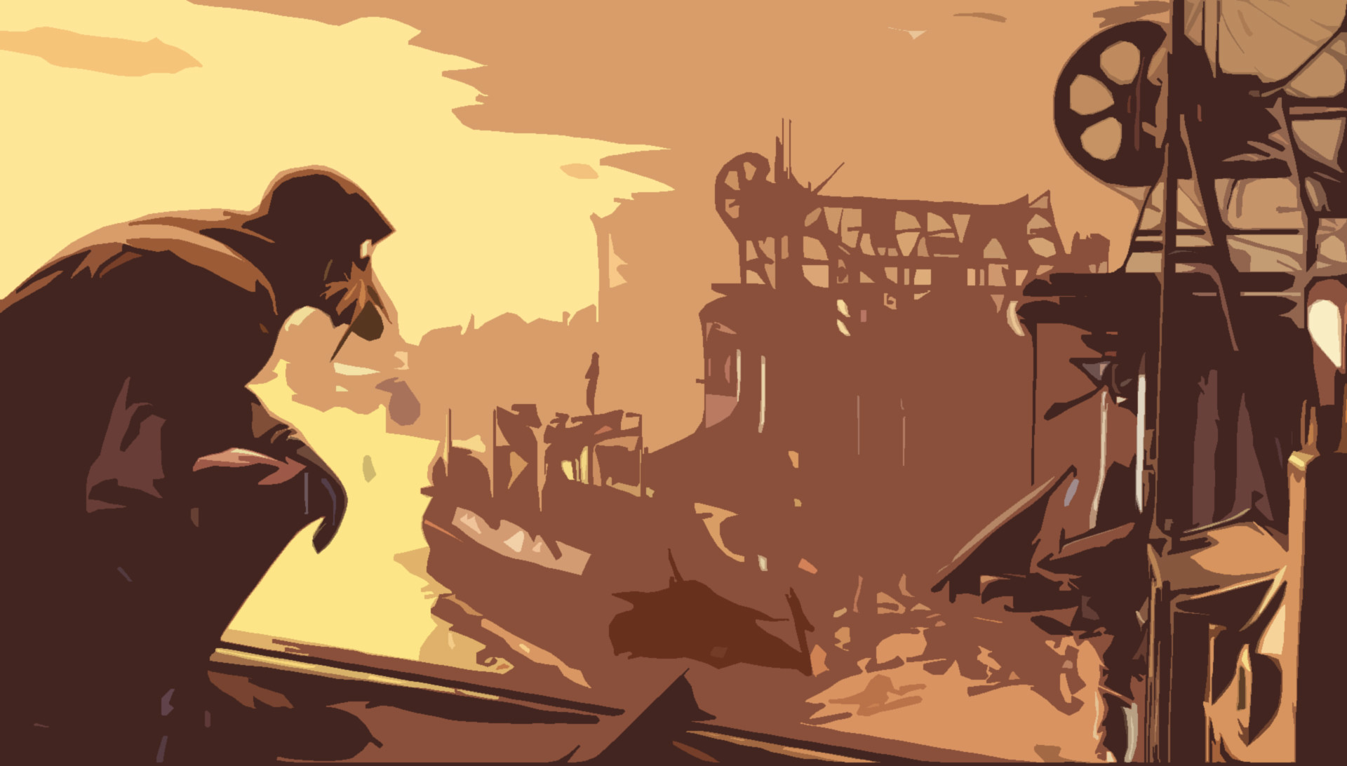 Dishonored 2, Karnaca, Stile grafico, Seppia, Full HD, wallpaper per portatile
