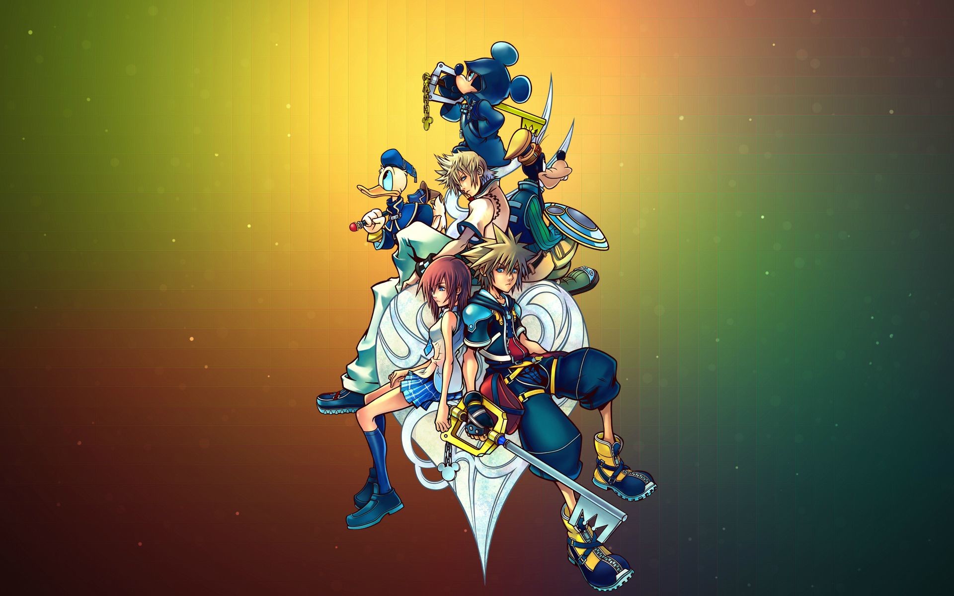 Sora, Riku, Kairi, Kingdom Hearts II, Sfumatura colorata, 1920x1200, sfondo per PC