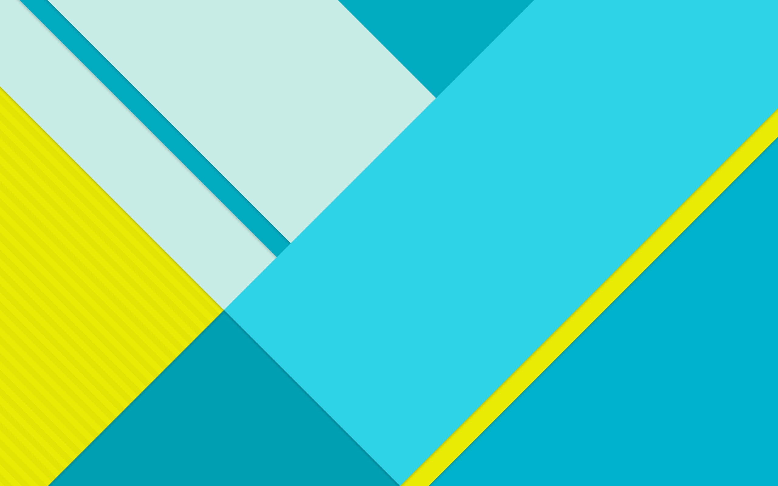 Android Lollipop, Material Design, Forme geometriche, Azzurro, Giallo, sfondo desktop 1600p